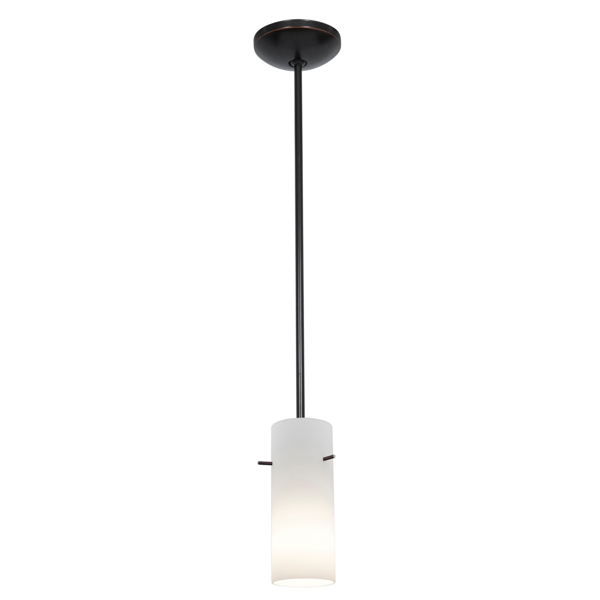 Cylinder 10" LED Pendant, Oil Rubbed Bronze Finish, Opal Diffuser, Rod