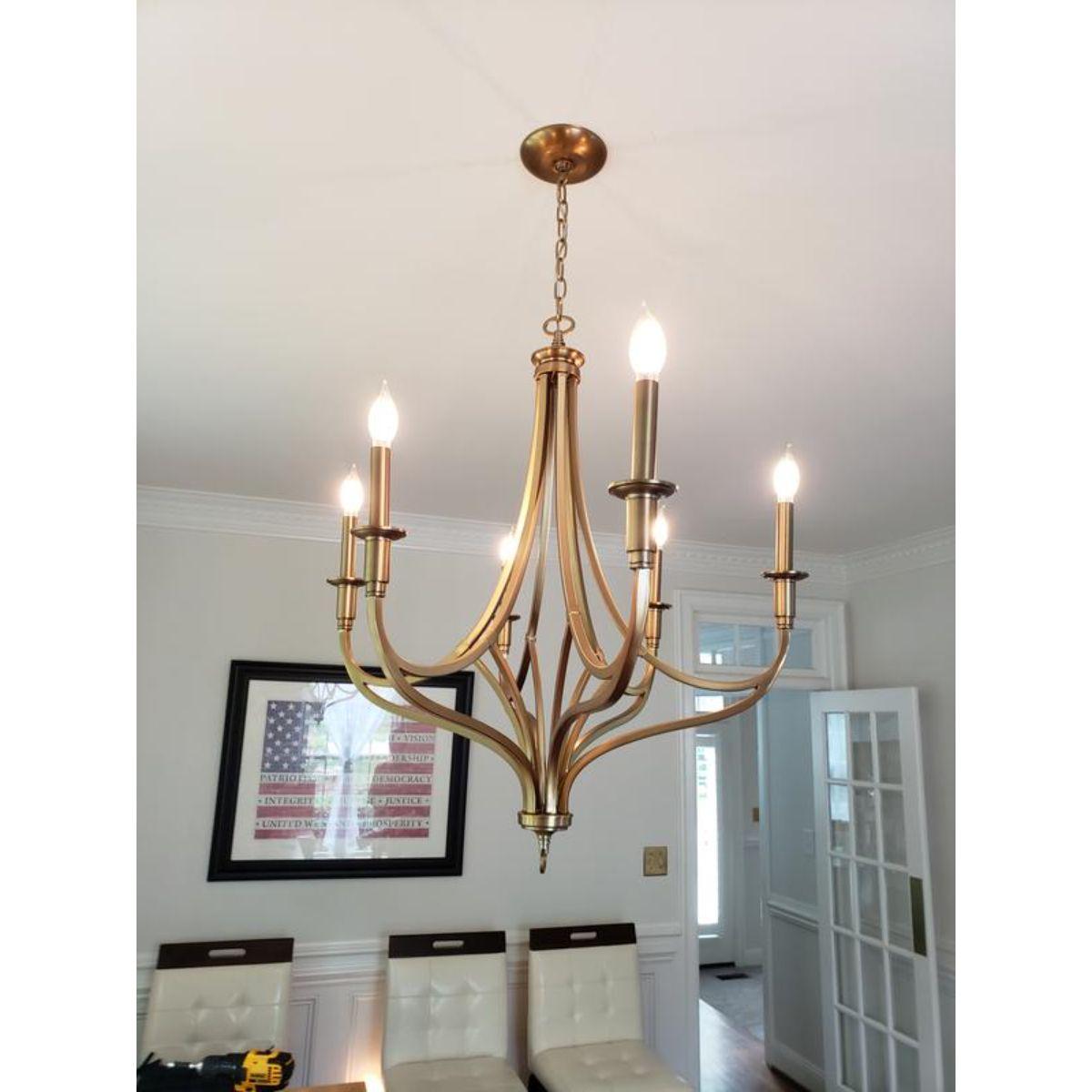 Covent Park 28 In. 6 Lights Chandelier Gold Finish - Bees Lighting
