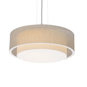 Sanibel 18" LED Pendant, Satin Nickel & Jute Shade - Bees Lighting