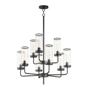 Crosby 31" 9-Light Chandelier, Black Finish - Bees Lighting