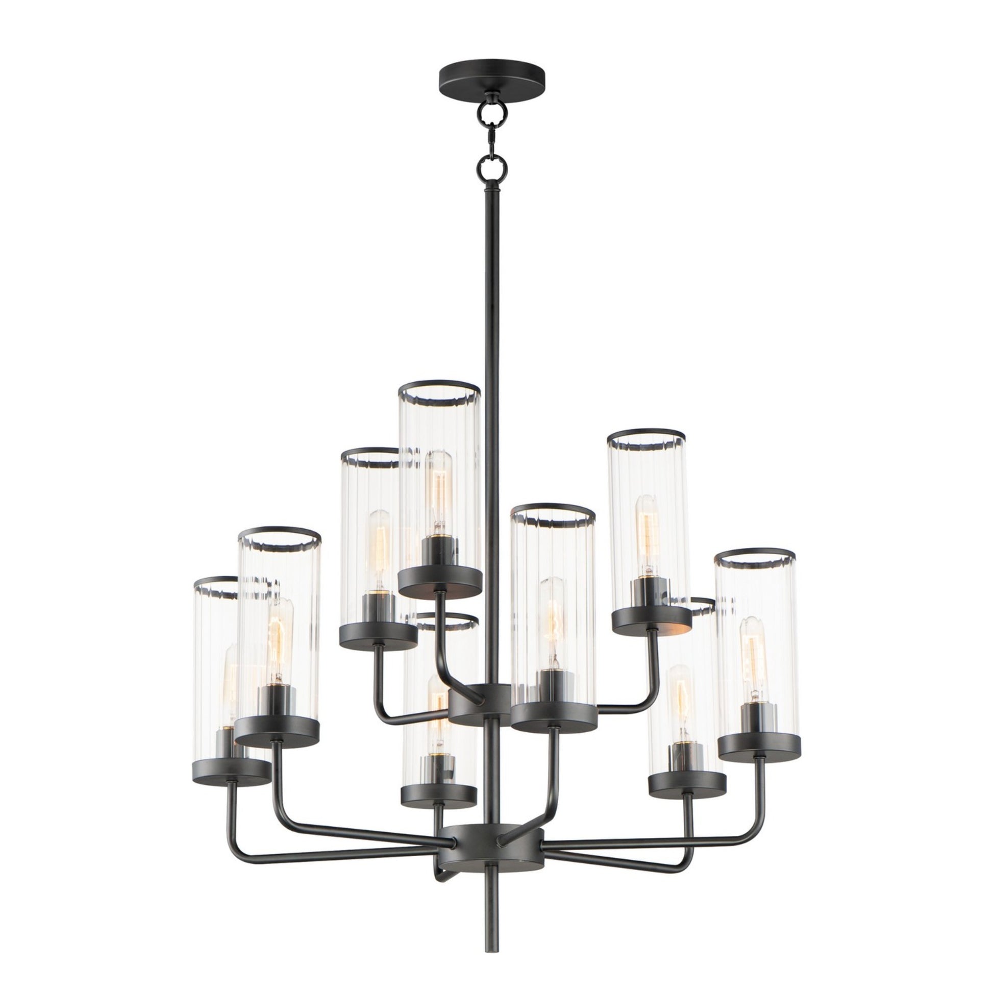 Crosby 31" 9-Light Chandelier, Black Finish - Bees Lighting
