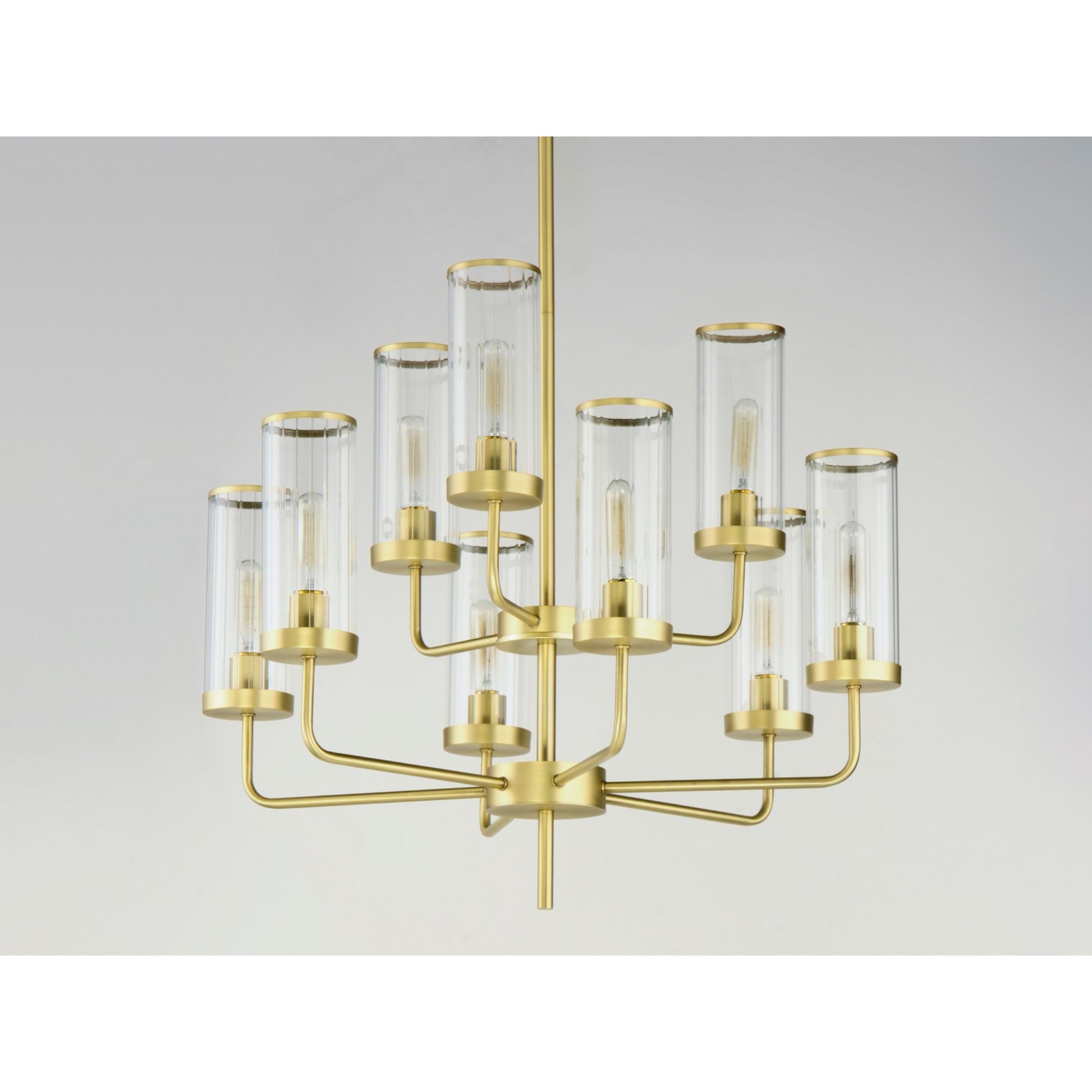 Crosby 31" 9-Light Chandelier, Satin Brass Finish - Bees Lighting