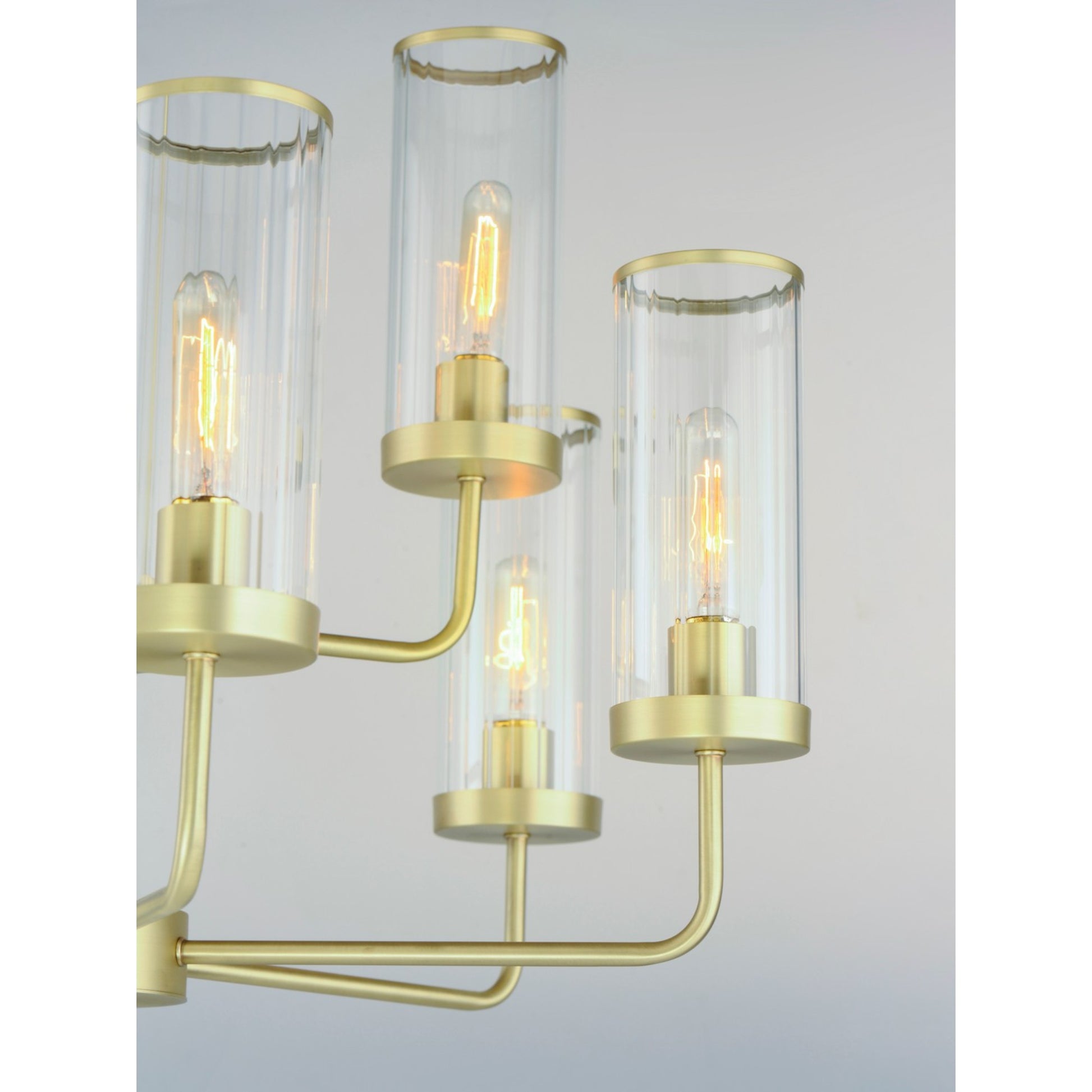 Crosby 31" 9-Light Chandelier, Satin Brass Finish - Bees Lighting