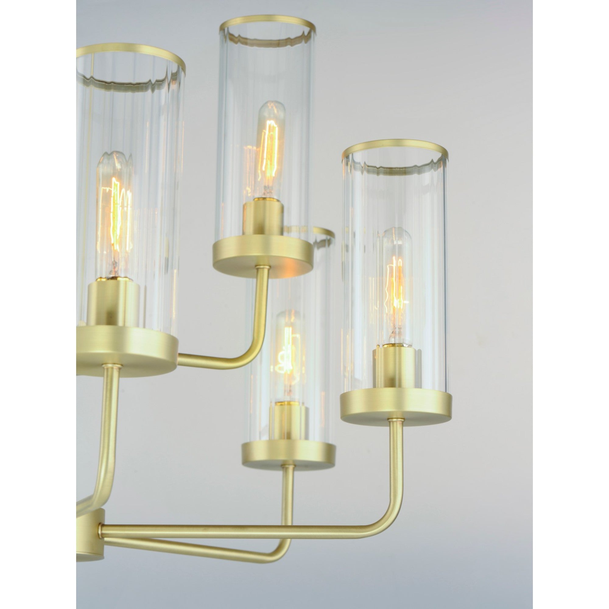 Crosby 31" 9-Light Chandelier, Satin Brass Finish - Bees Lighting