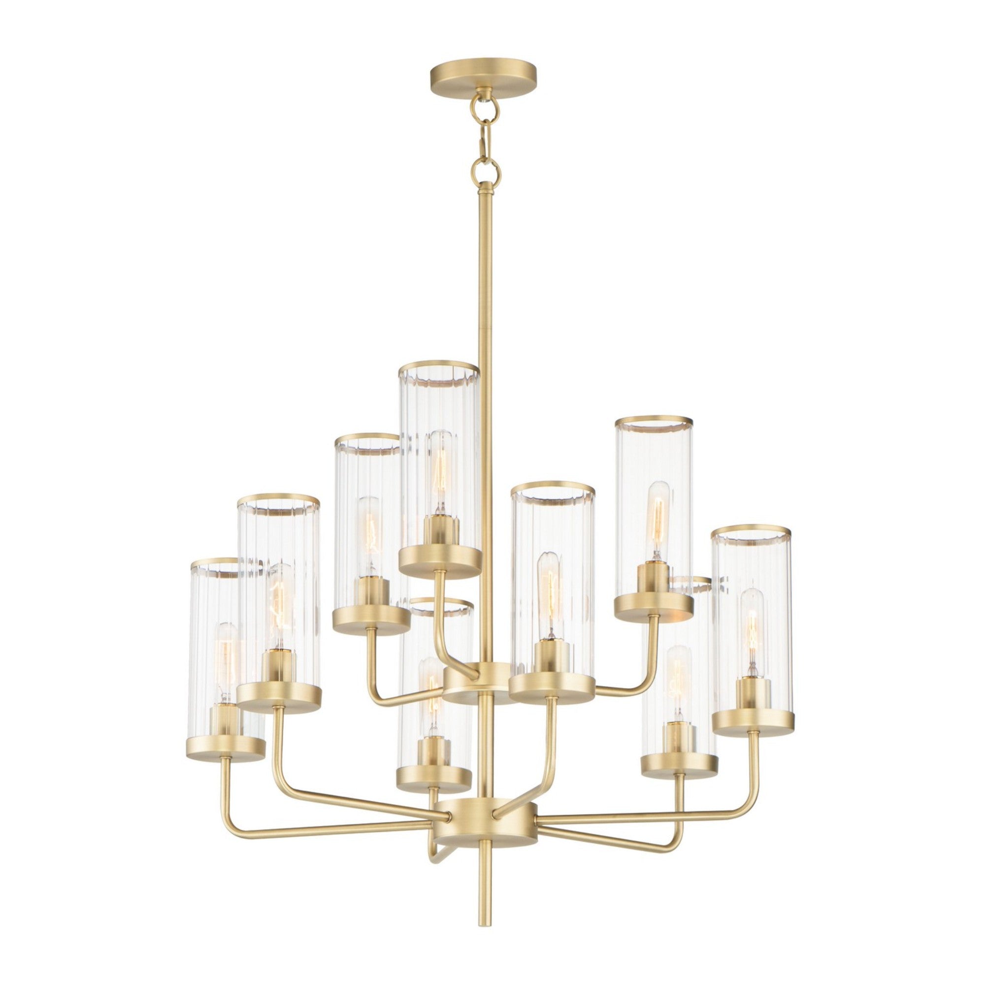 Crosby 31" 9-Light Chandelier, Satin Brass Finish