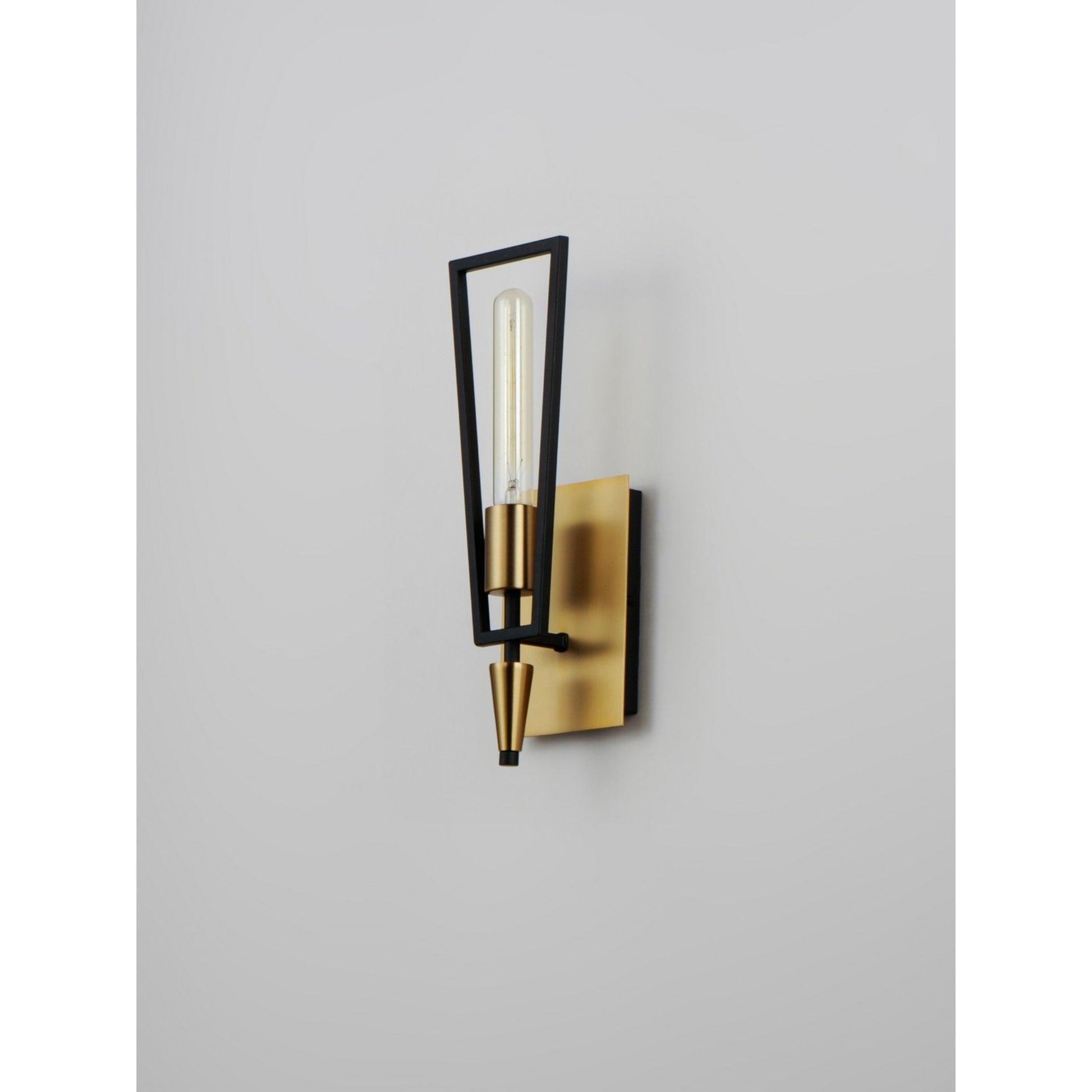 Wings 15" Wall Sconce, Black & Satin Brass Finish - Bees Lighting