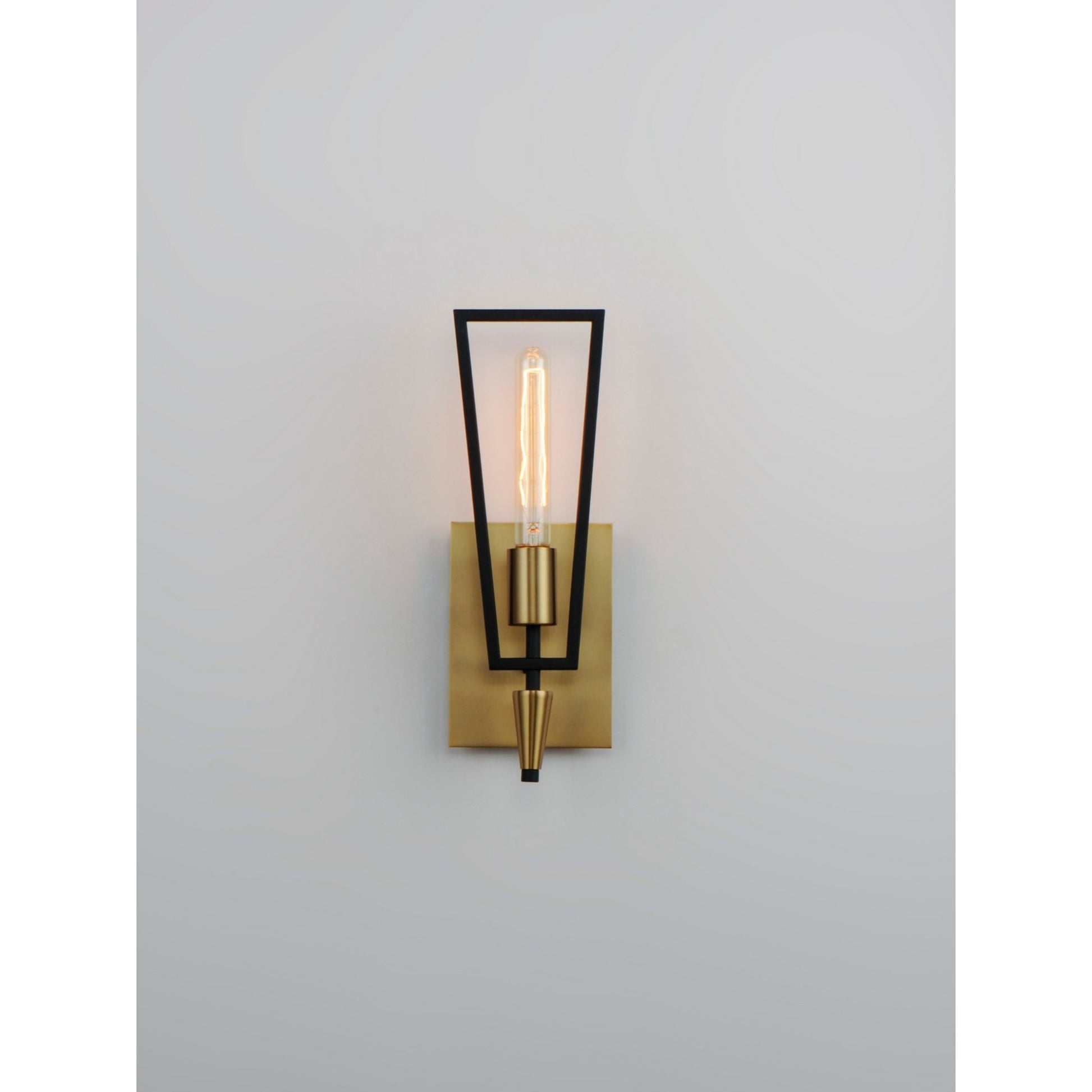 Wings 15" Wall Sconce, Black & Satin Brass Finish - Bees Lighting