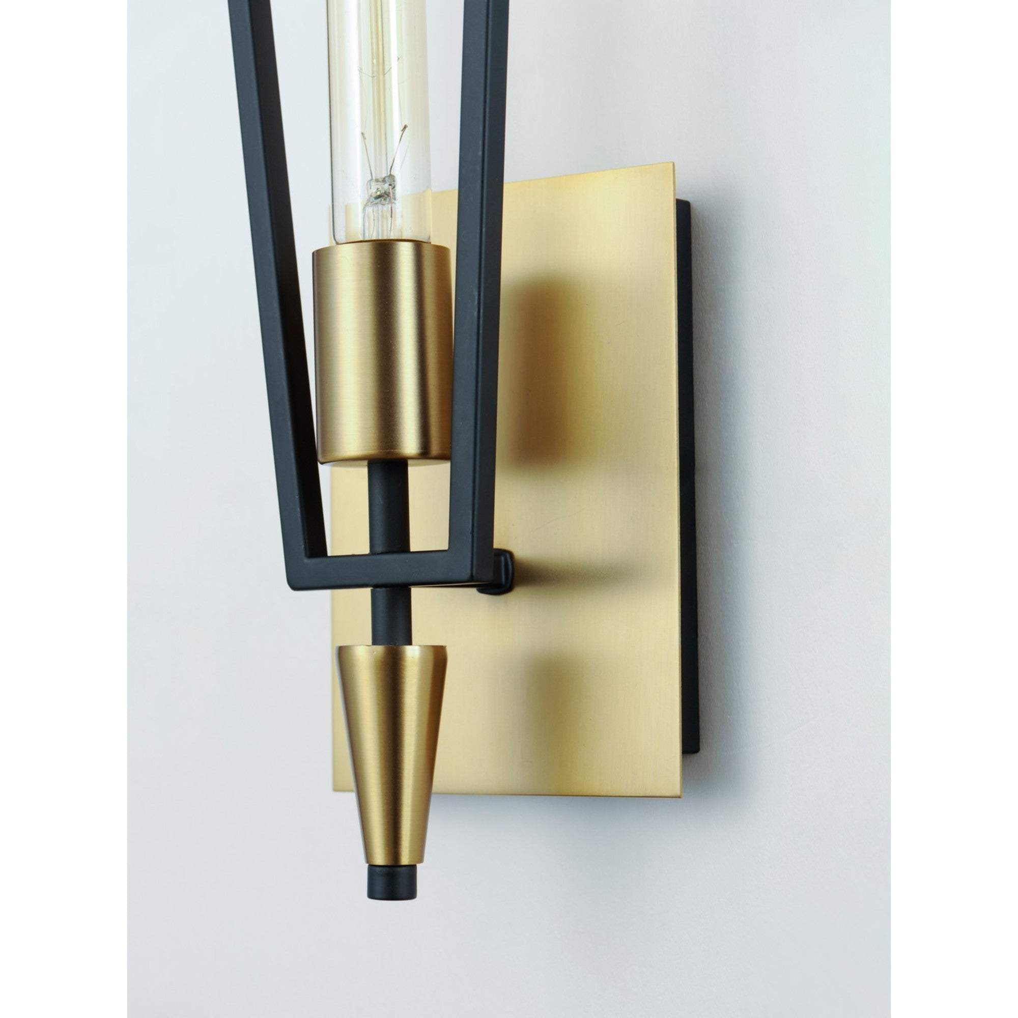 Wings 15" Wall Sconce, Black & Satin Brass Finish - Bees Lighting