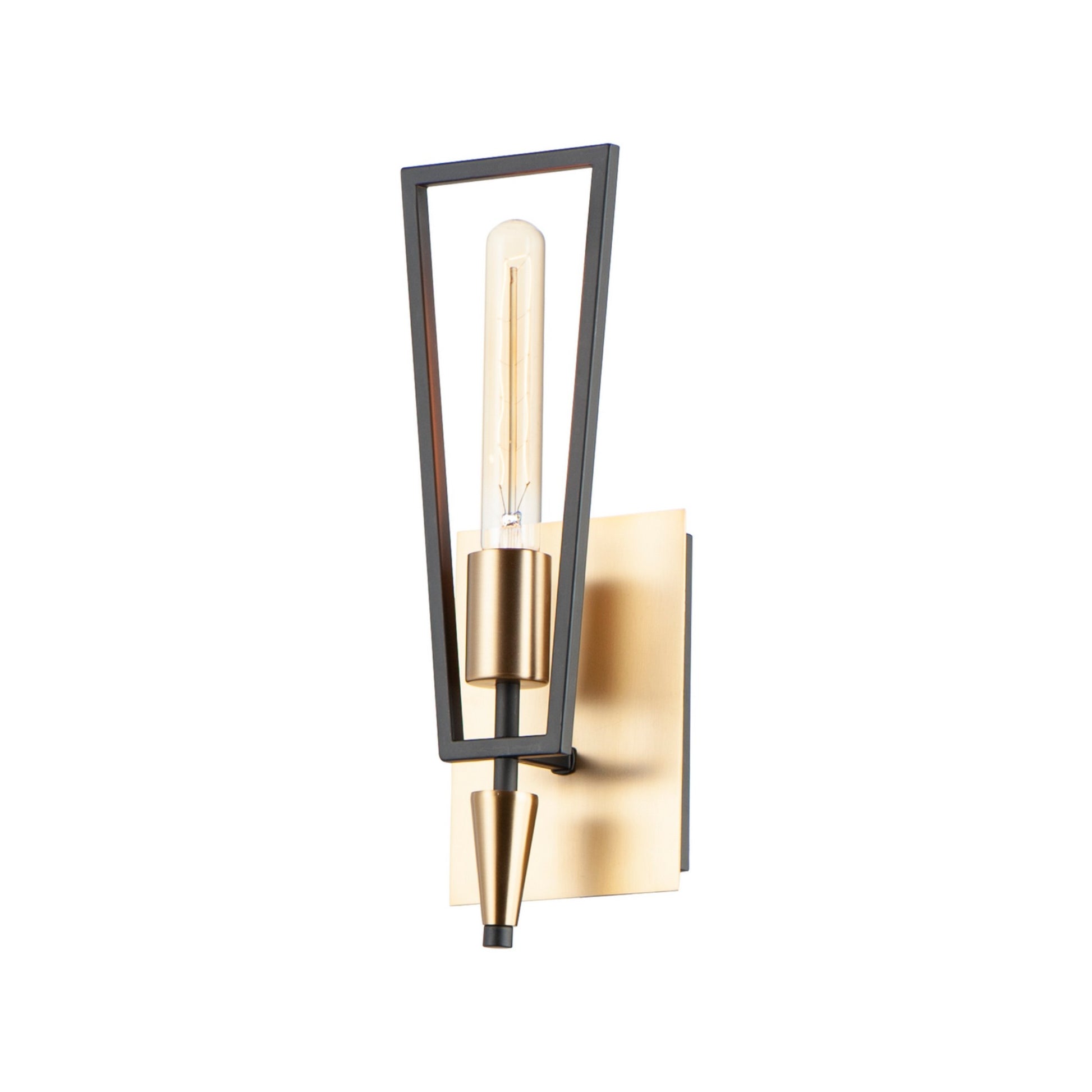 Wings 15" Wall Sconce, Black & Satin Brass Finish - Bees Lighting