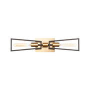 Wings 25" 2-Light Wall Sconce, Black & Satin Brass Finish - Bees Lighting