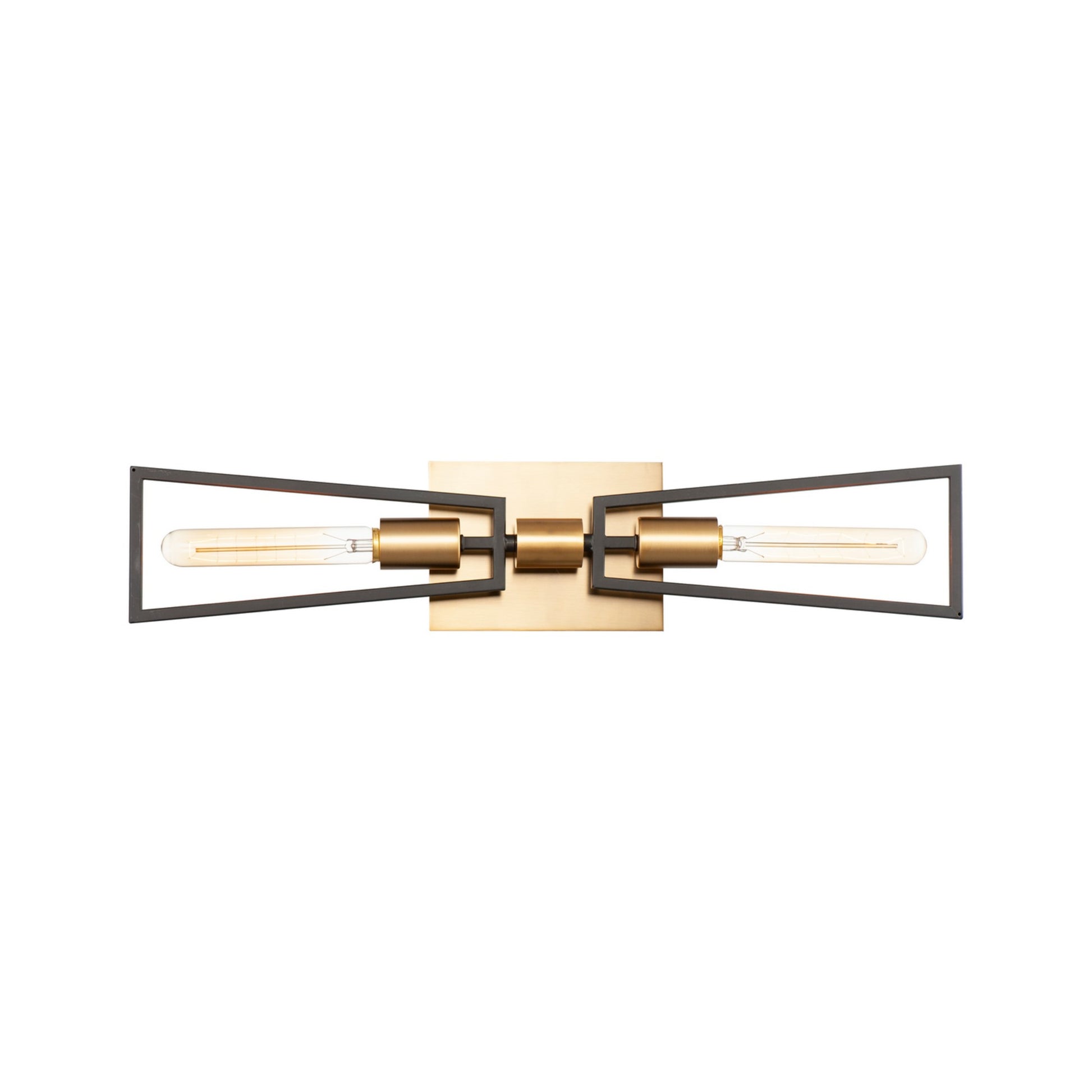 Wings 25" 2-Light Wall Sconce, Black & Satin Brass Finish - Bees Lighting