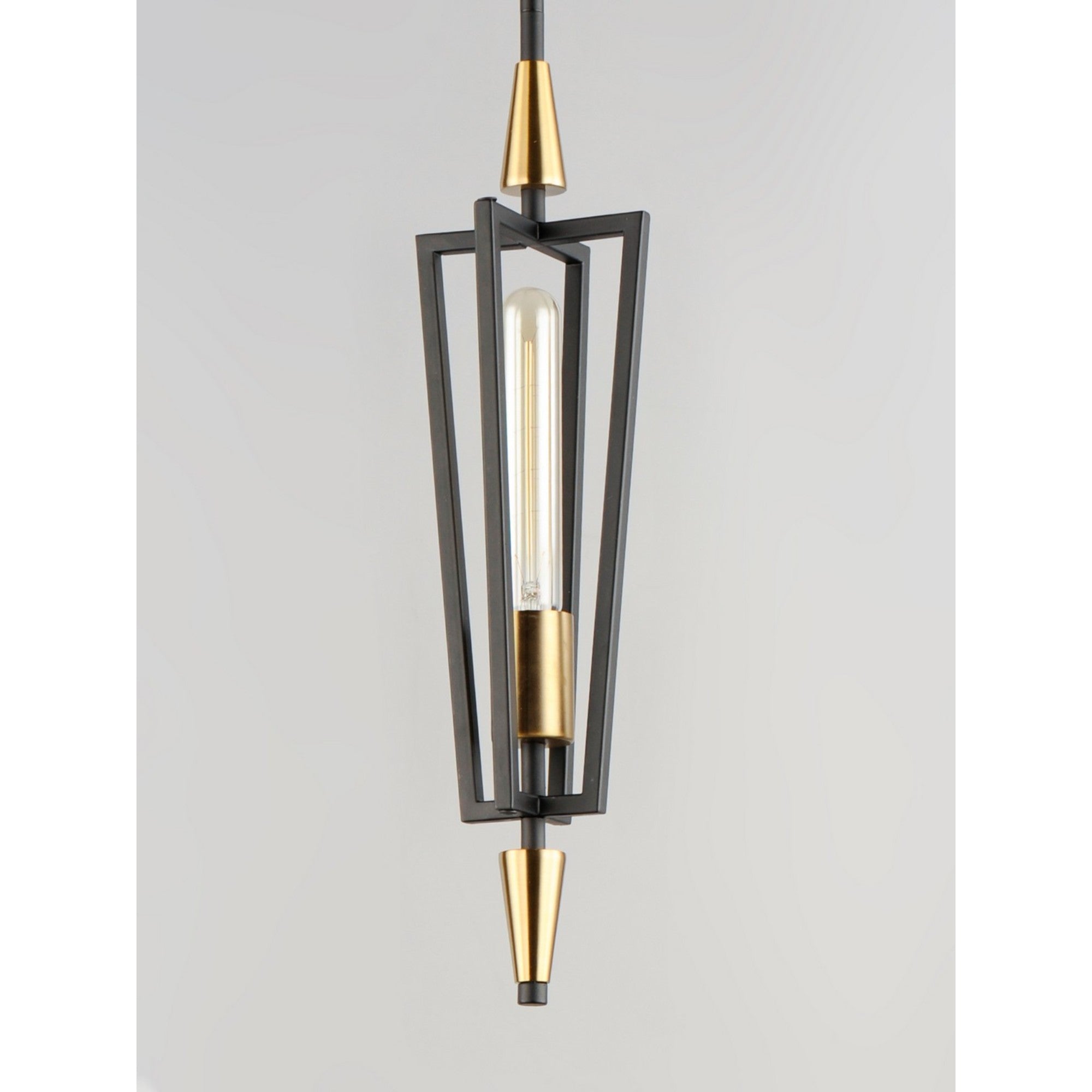 Wings 18" Pendant, Black & Satin Brass Finish