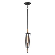 Wings 18" Pendant, Black & Satin Brass Finish