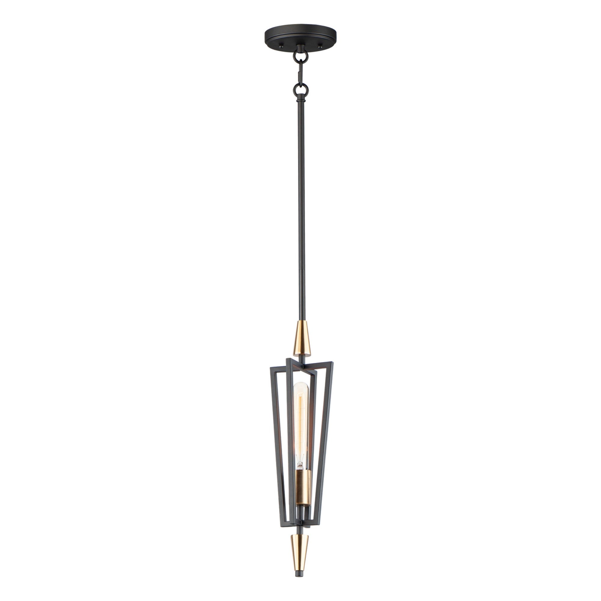 Wings 18" Pendant, Black & Satin Brass Finish