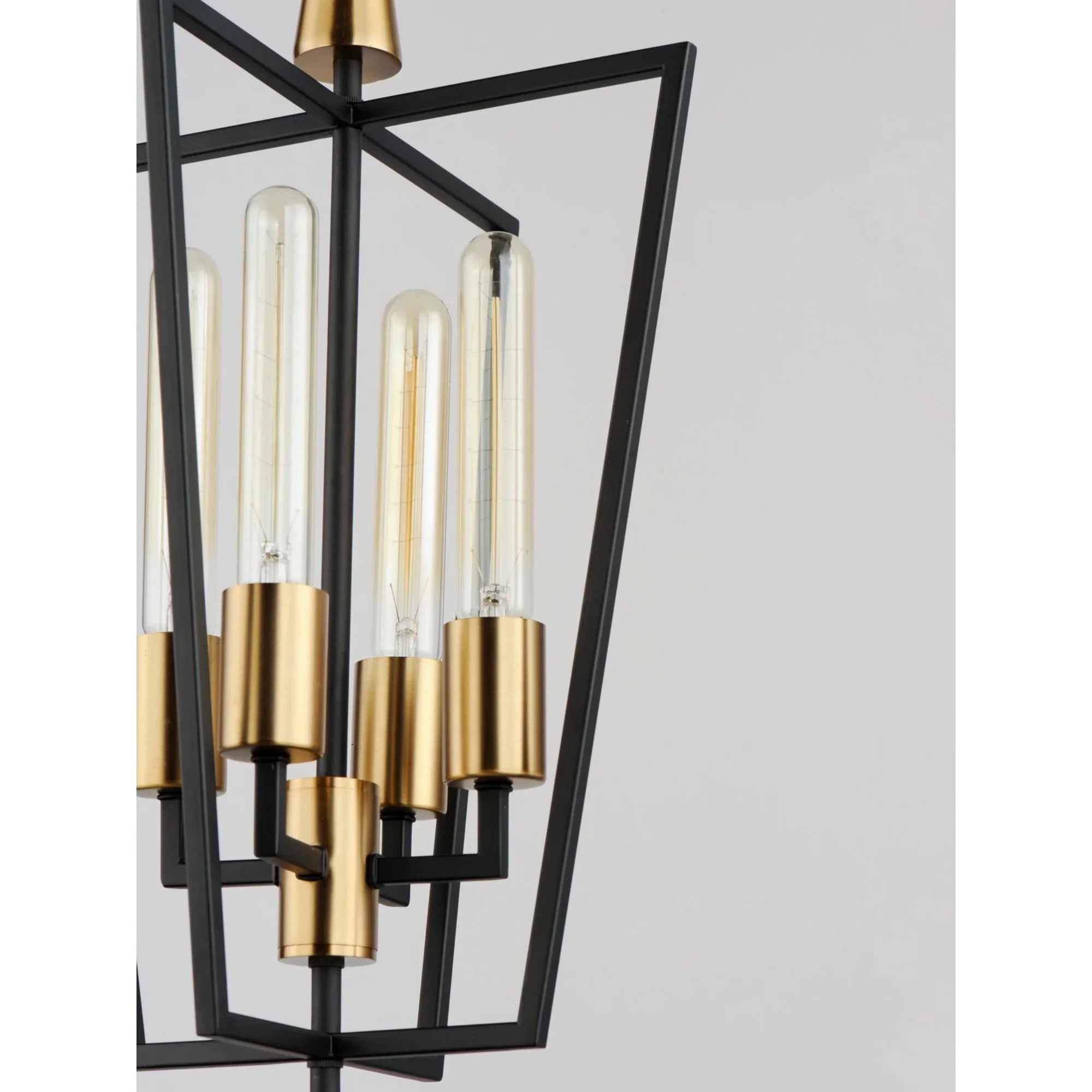 Wings 25" 4-Light Pendant, Black & Satin Brass Finish - Bees Lighting