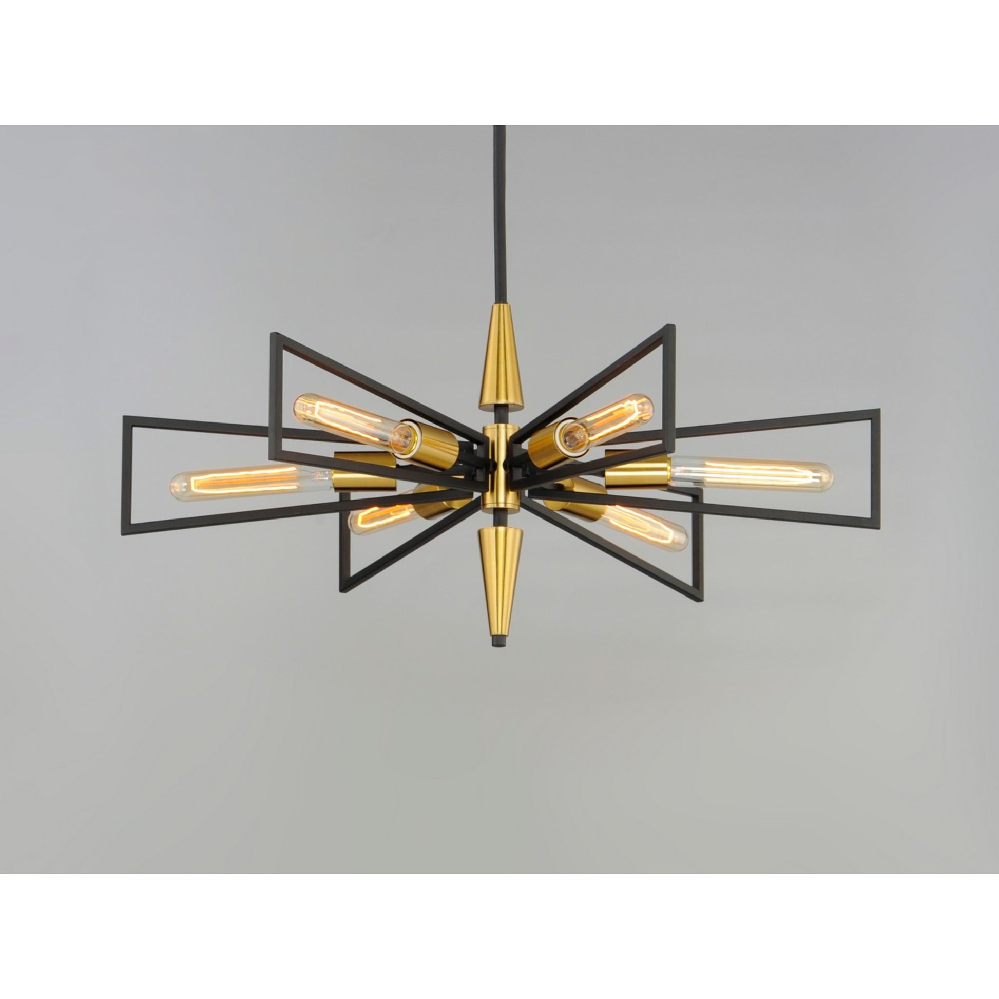 Wings 29" 6-Light Chandelier, Black & Satin Brass Finish - Bees Lighting