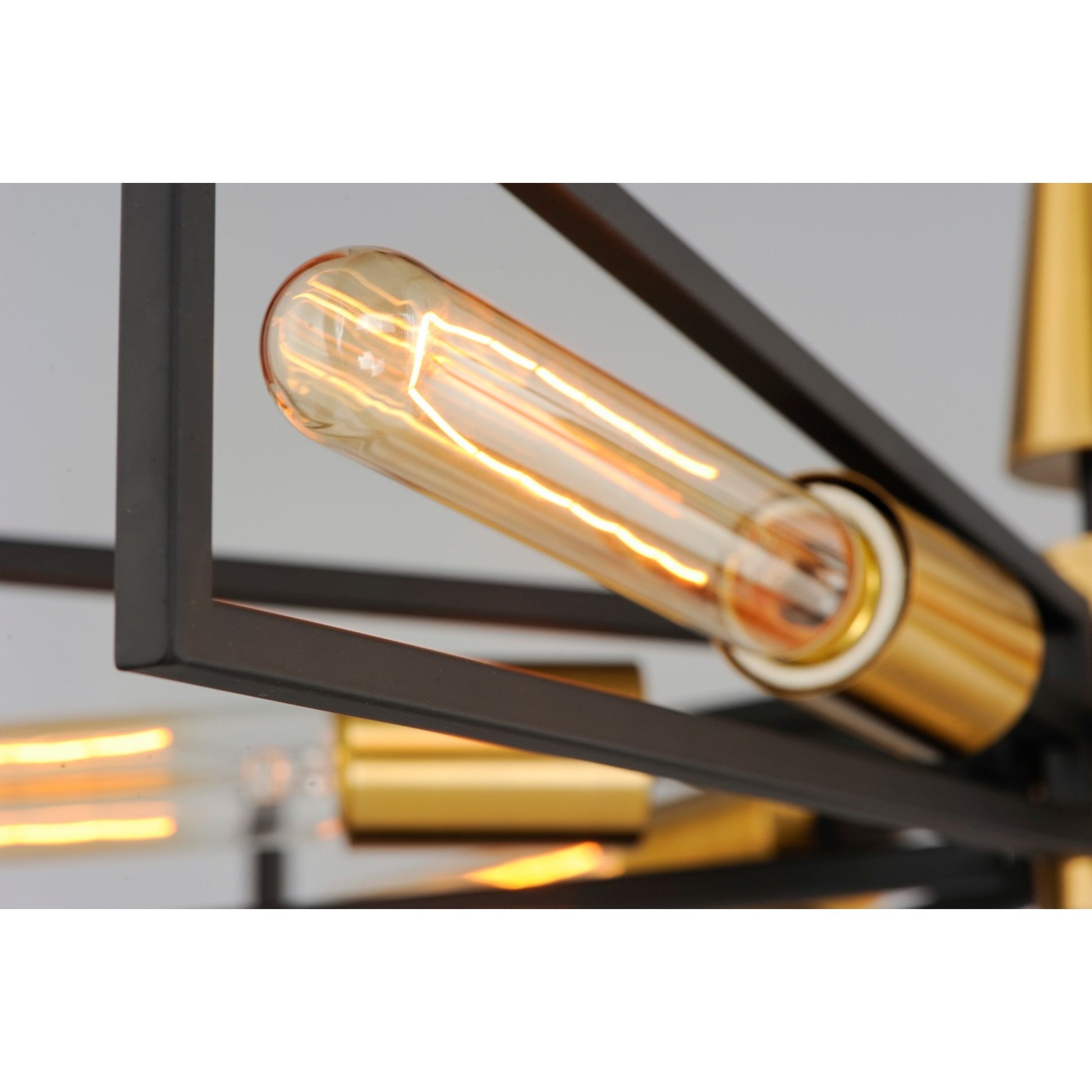 Wings 29" 6-Light Chandelier, Black & Satin Brass Finish - Bees Lighting