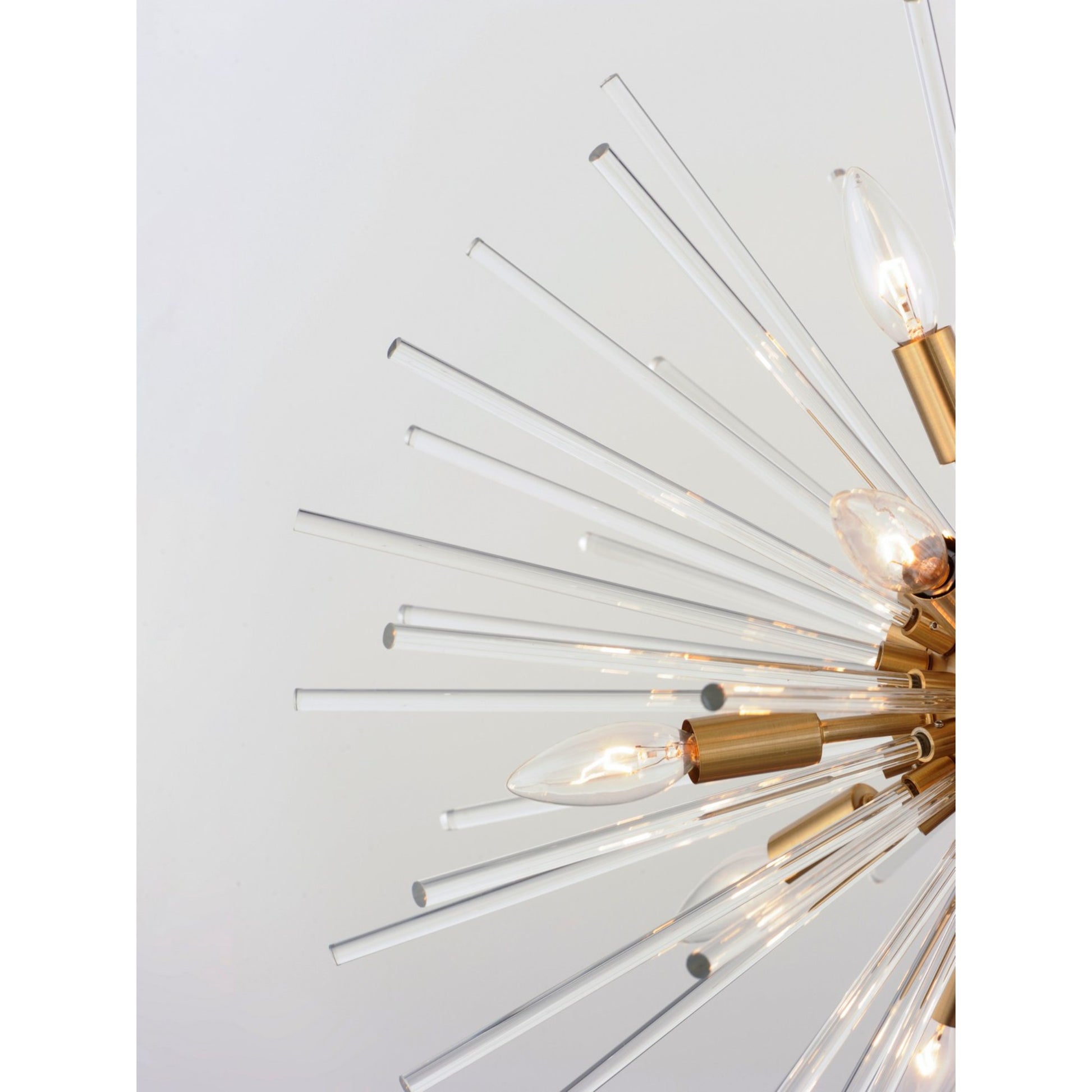 Polaris 25" 8-Light Flush Mount, Satin Brass Finish - Bees Lighting