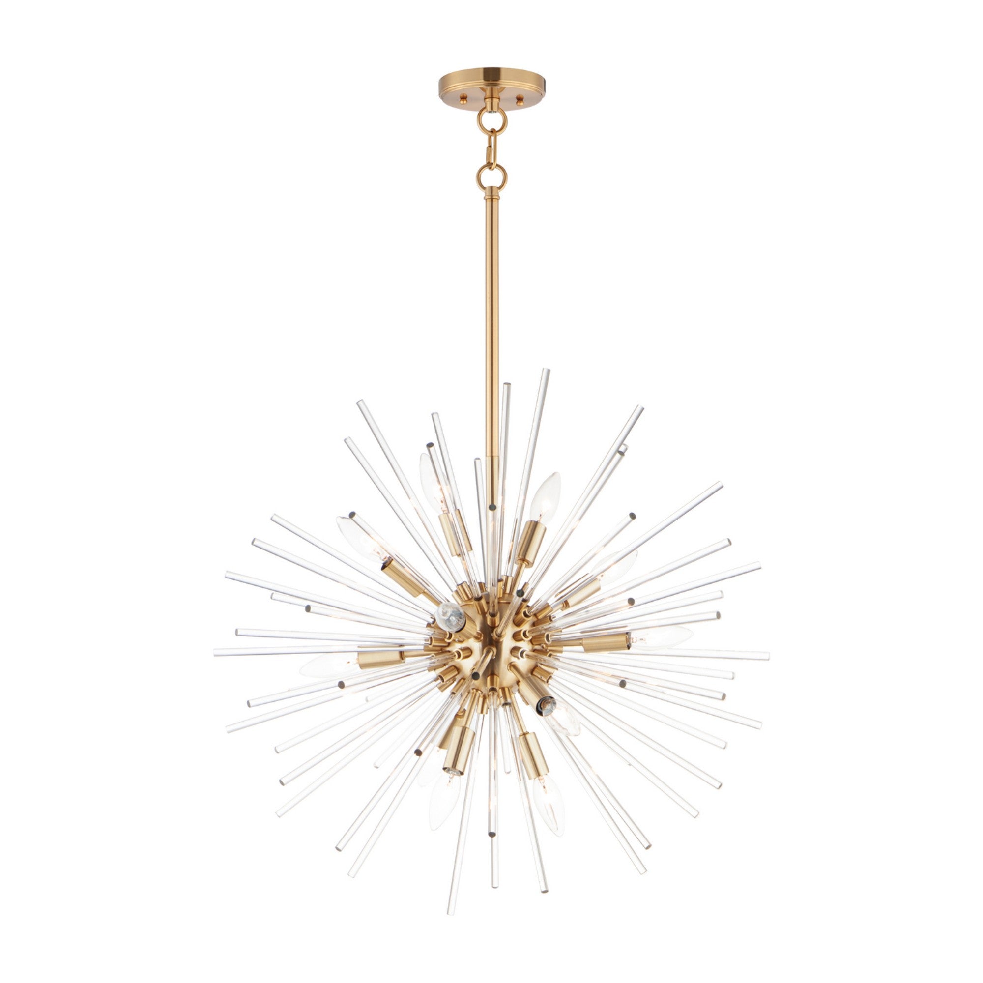 Polaris 25" 12 Light Pendant, Satin Brass Finish
