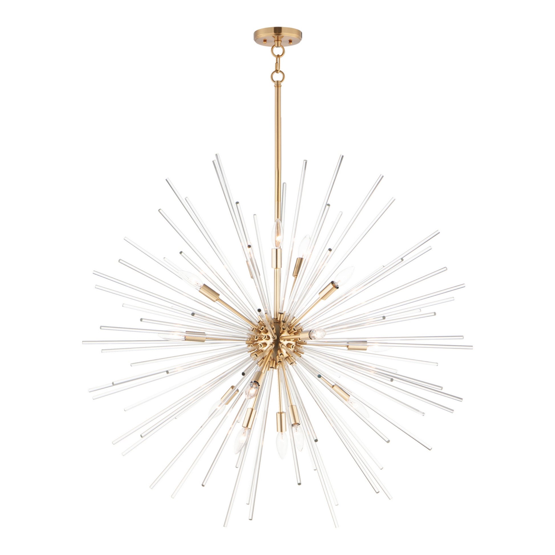 Polaris 40" 16 Light Pendant, Satin Brass Finish - Bees Lighting
