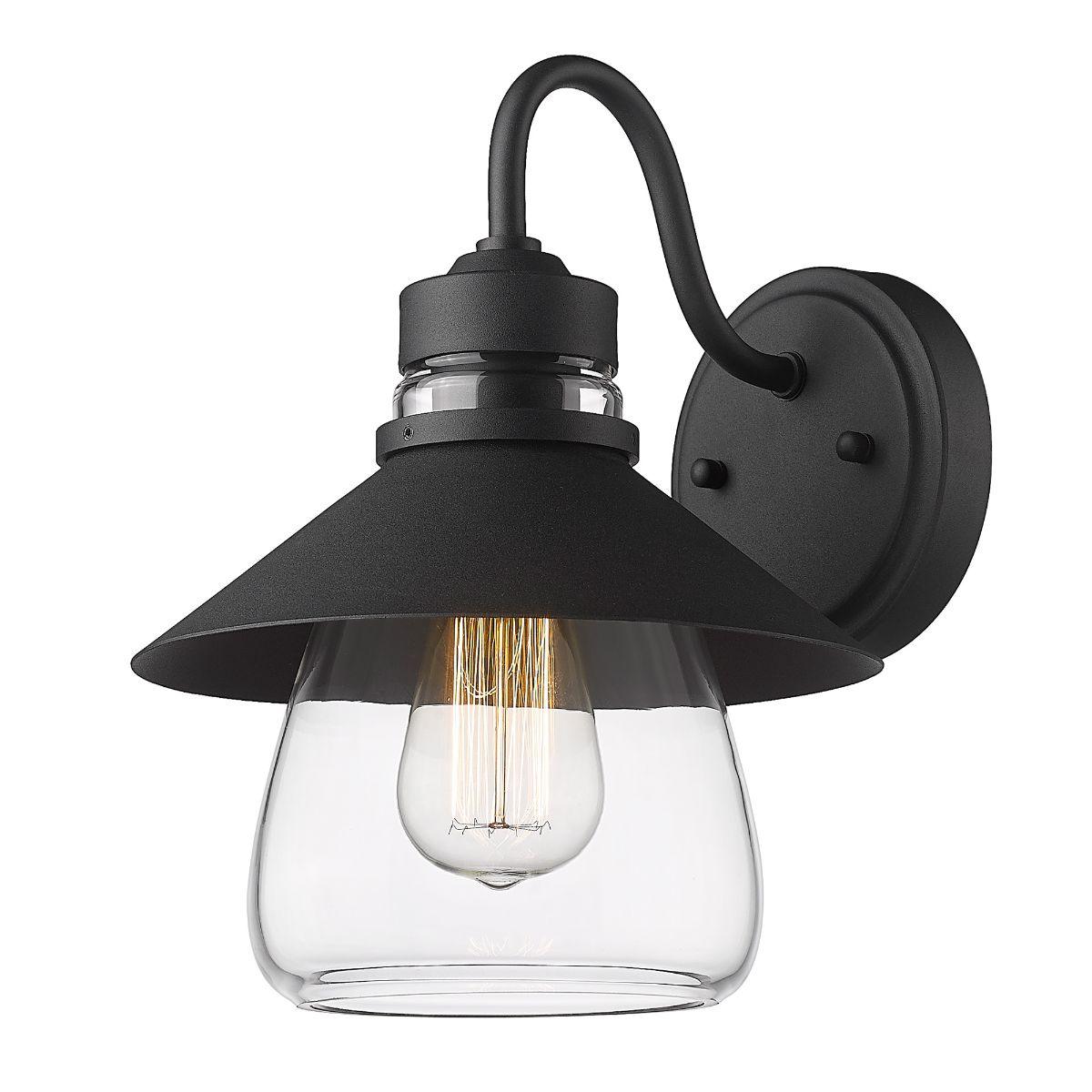 Demi 12 in. Outdoor Wall Light Black Finish