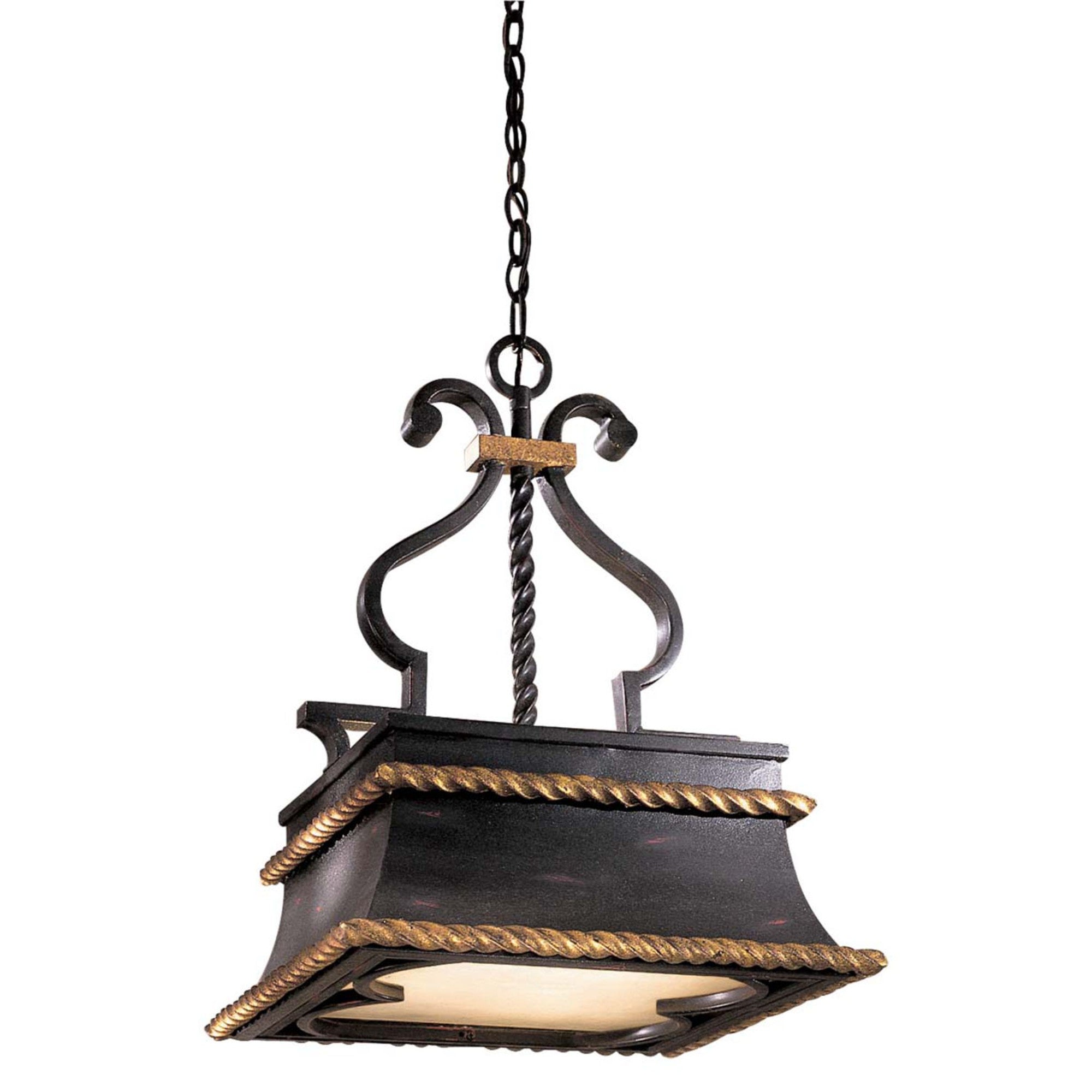Montparnasse 17 in. 3 lights Pendant Light Black & Gold Finish - Bees Lighting