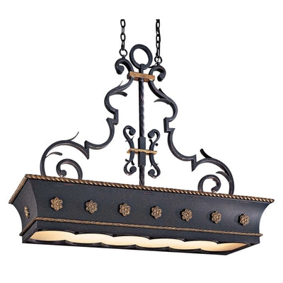 Montparnasse 47" 12-Light Island Light, French Coal & Gold Finish