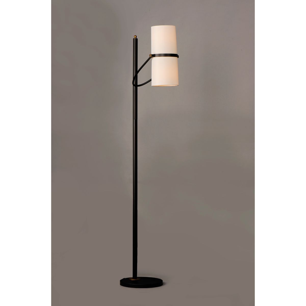 Oscar 2 Lights Floor Lamp Bronze with Antique Brass Accents