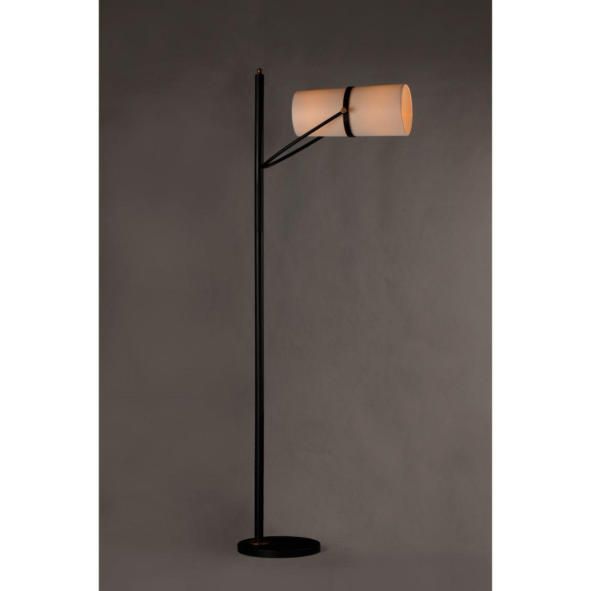 Oscar 2 Lights Floor Lamp Bronze with Antique Brass Accents