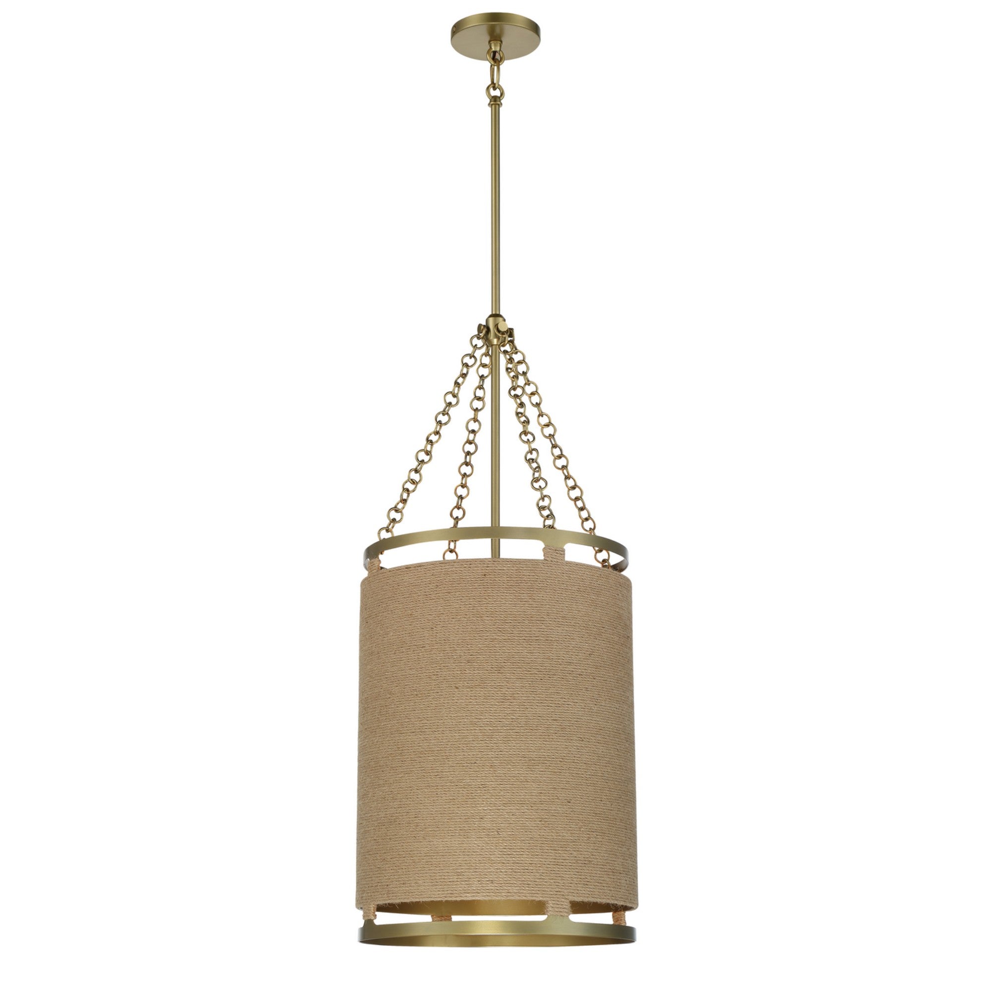 Windward Passage 15" 4-Light Pendant, Soft Brass Finish - Bees Lighting