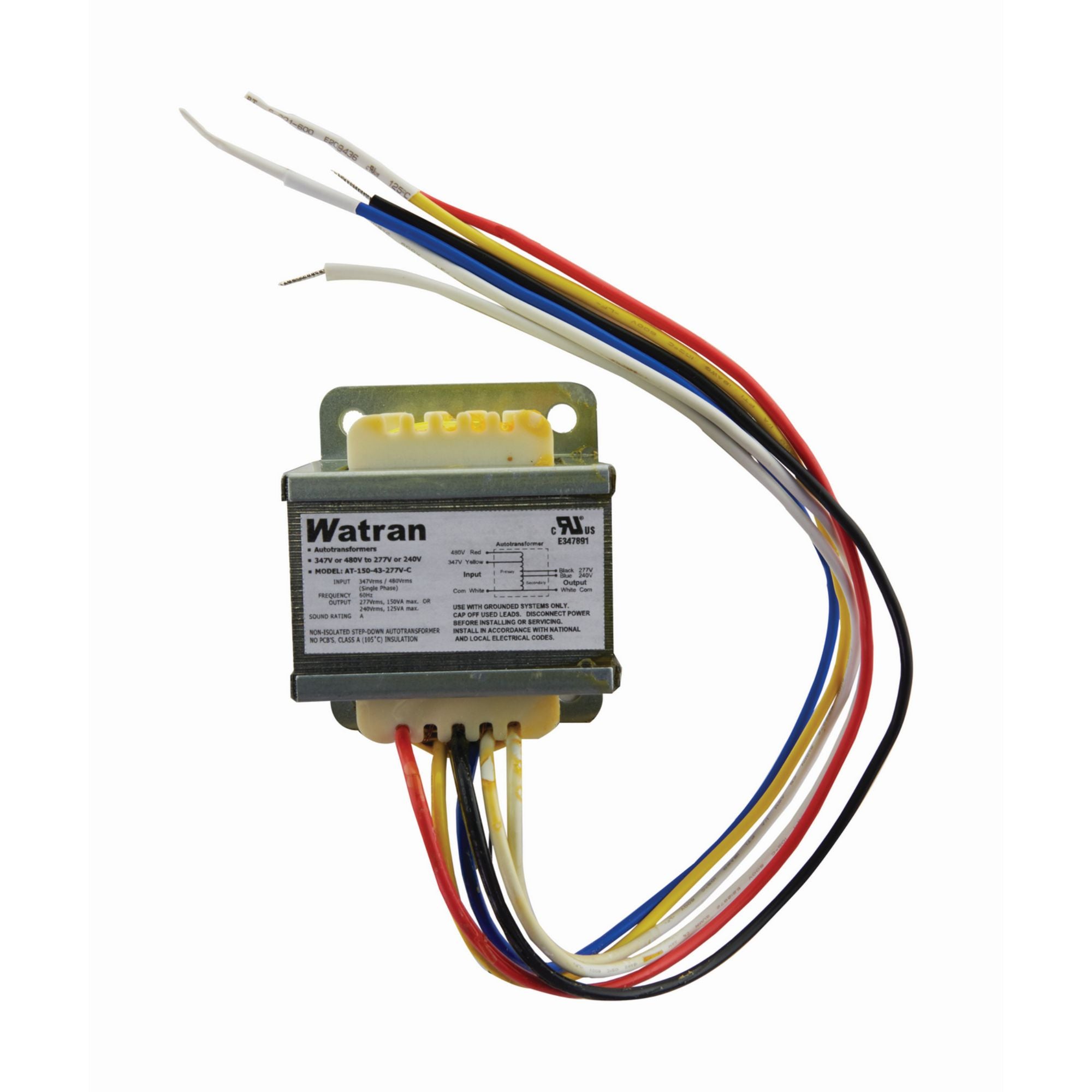 150VA Step Down Transformer, 480-347V Input, 277V Output, Single Phase, Open Core - Bees Lighting