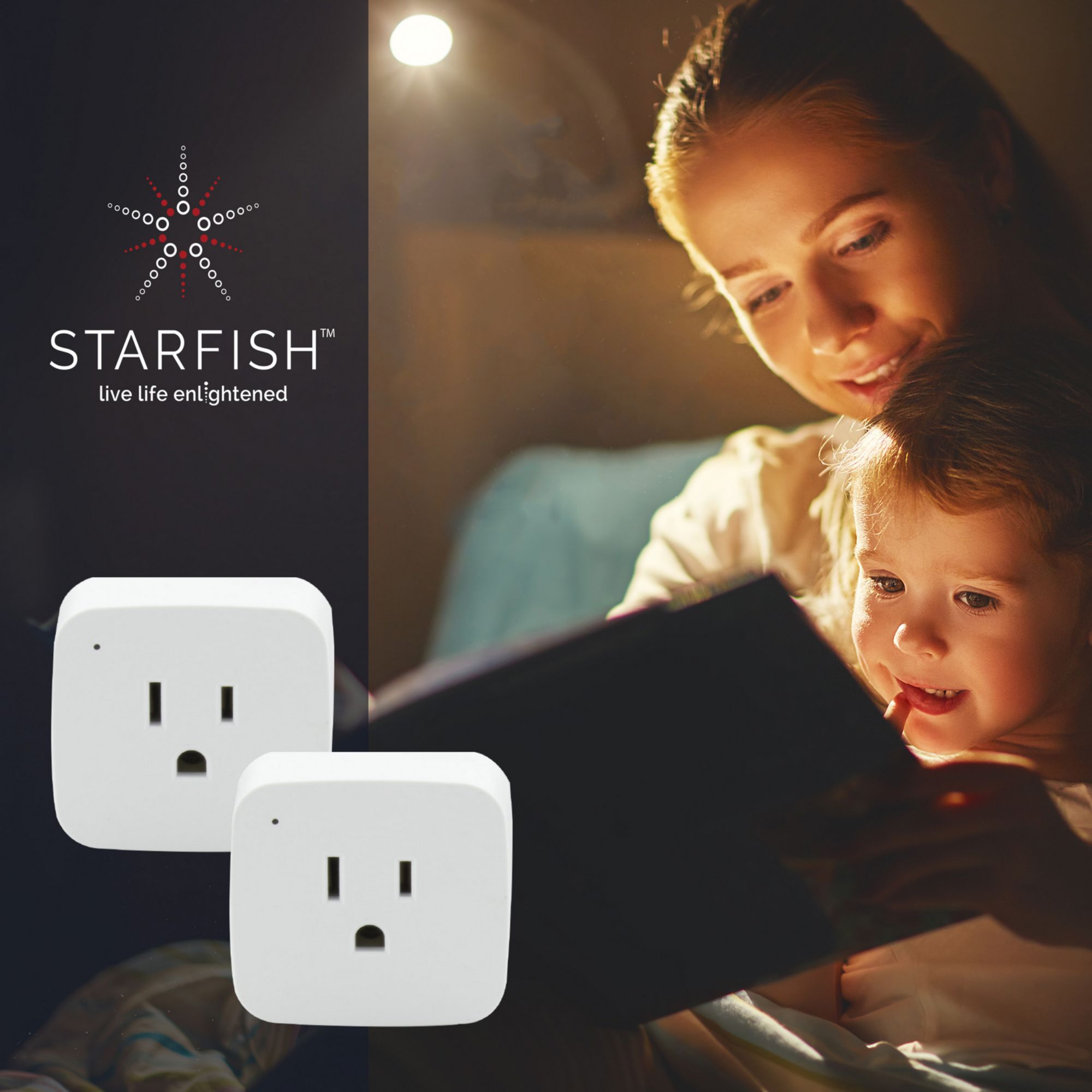 Starfish 10-Amp Wi-Fi Smart Plug Mini Square Outlet (Pack-2) White - Bees Lighting