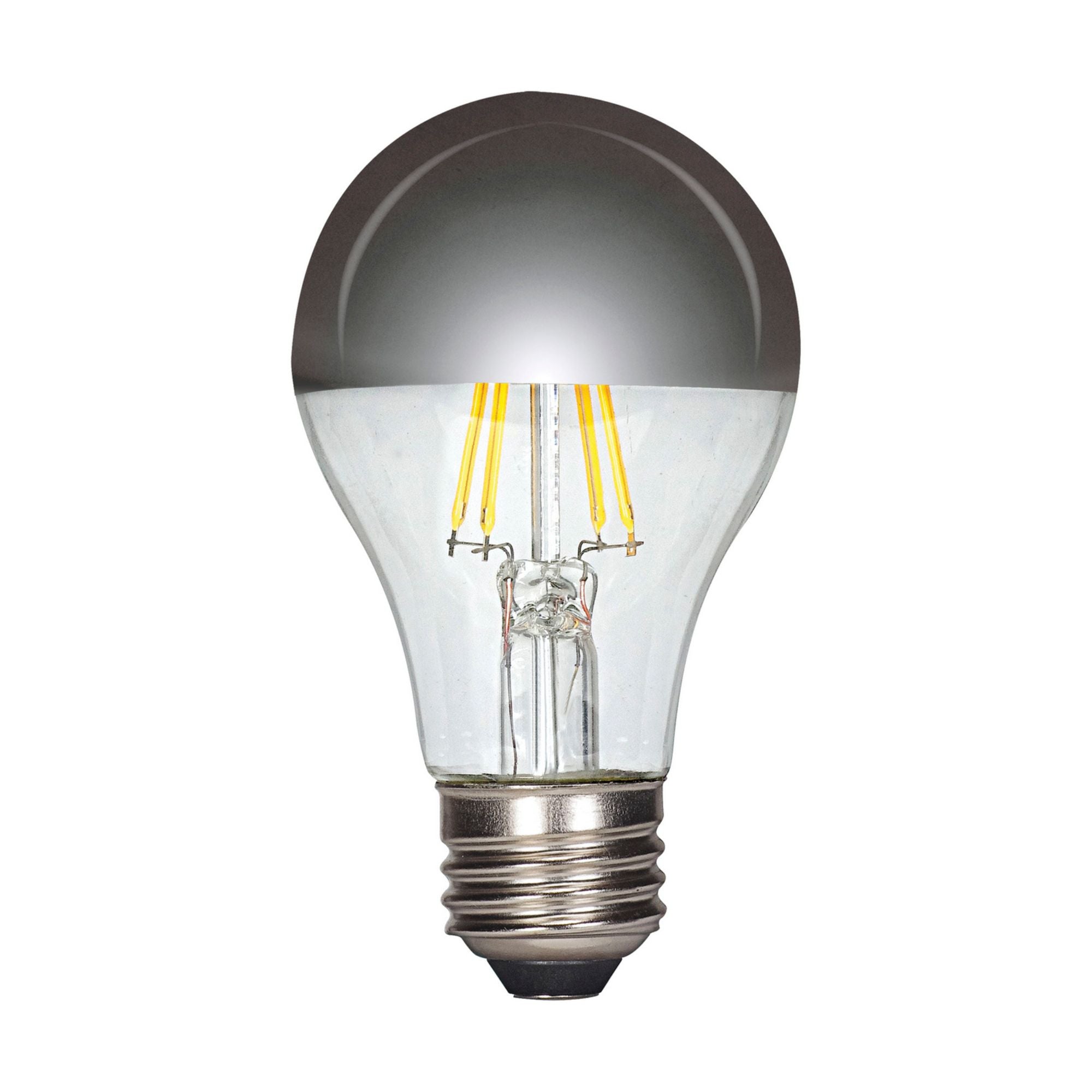 Silver Crown A19 LED Filament Bulb, 6 Watts, 650 Lumens, 2700K, 60W Equal, E26 Medium Base