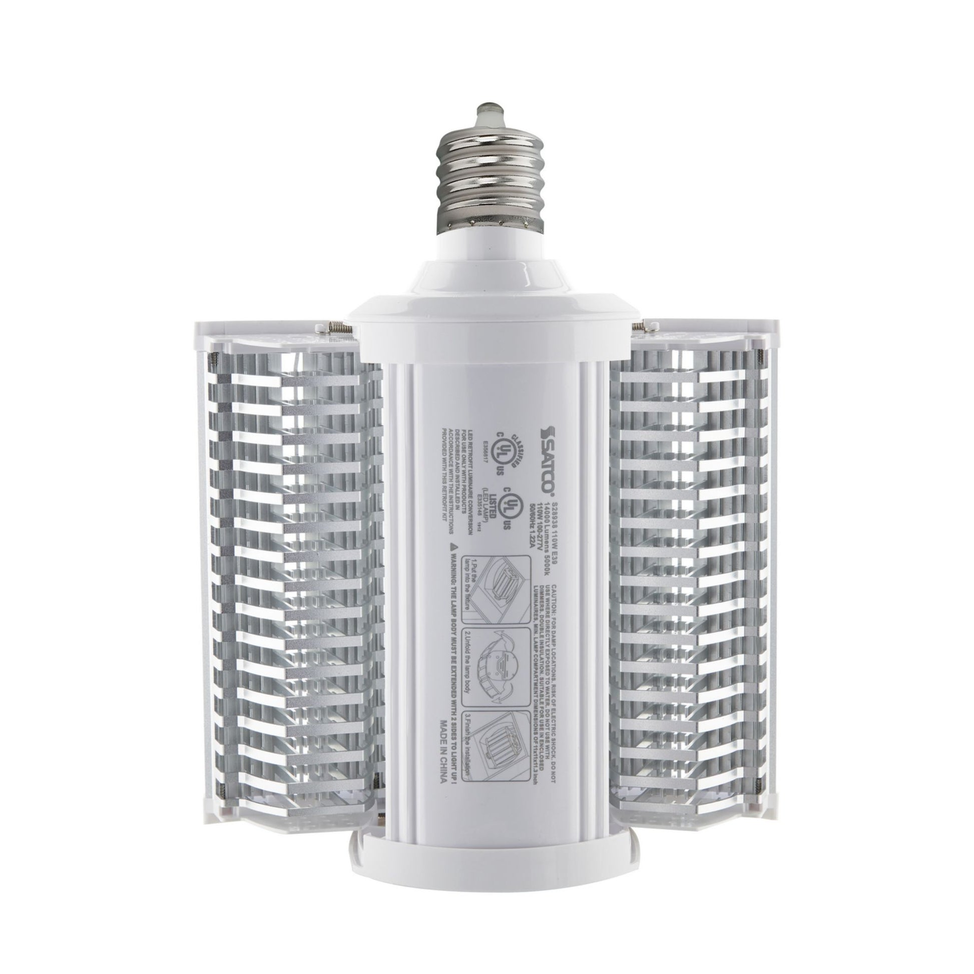 Hi-Pro LED Expandable Shoe Box Lamp, 110W, 14300 Lumens, 3000K, EX39 Mogul Base, 120-277V - Bees Lighting