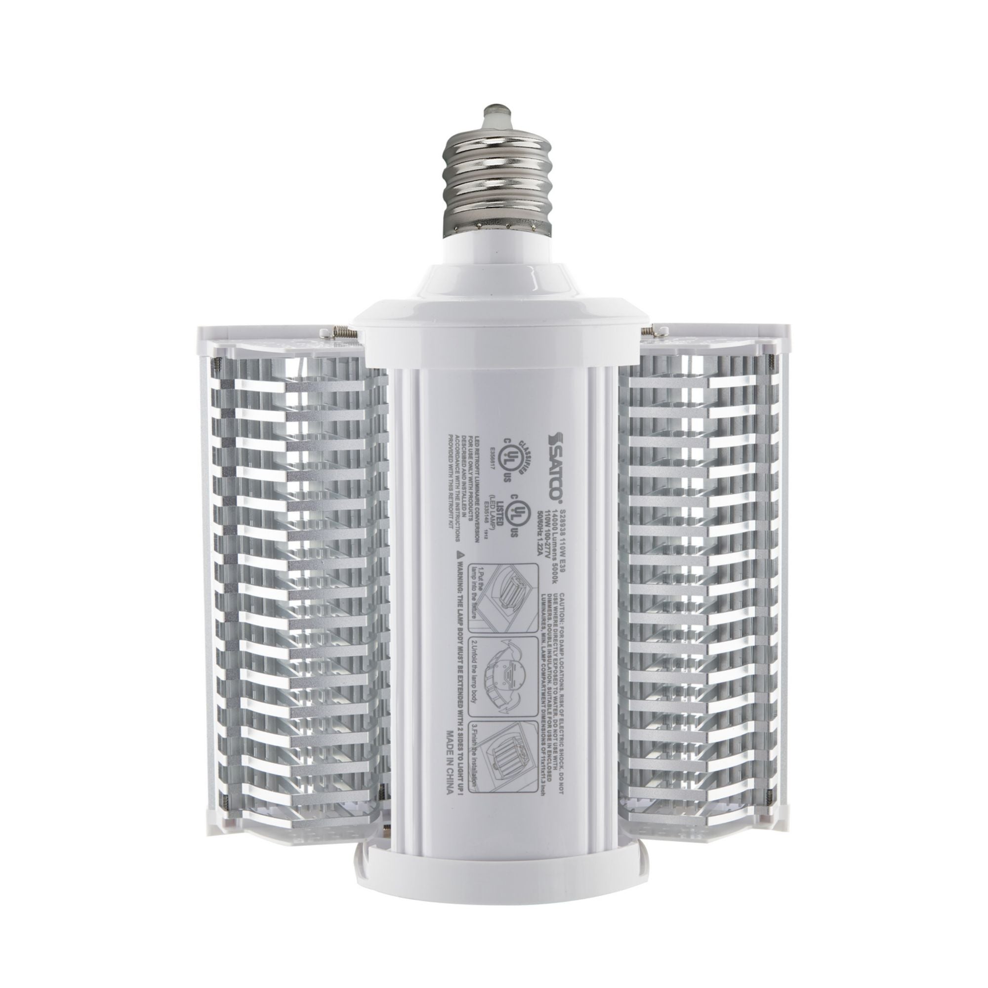 Hi-Pro LED Expandable Shoe Box Lamp, 110W, 14300 Lumens, 3000K, EX39 Mogul Base, 120-277V - Bees Lighting
