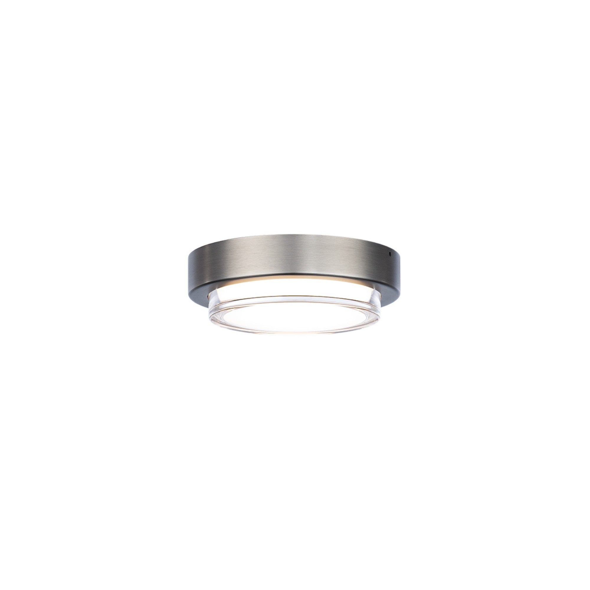 Kind 8" LED Flush Mount, 2700K, Brushed Nickel Finish - Bees Lighting