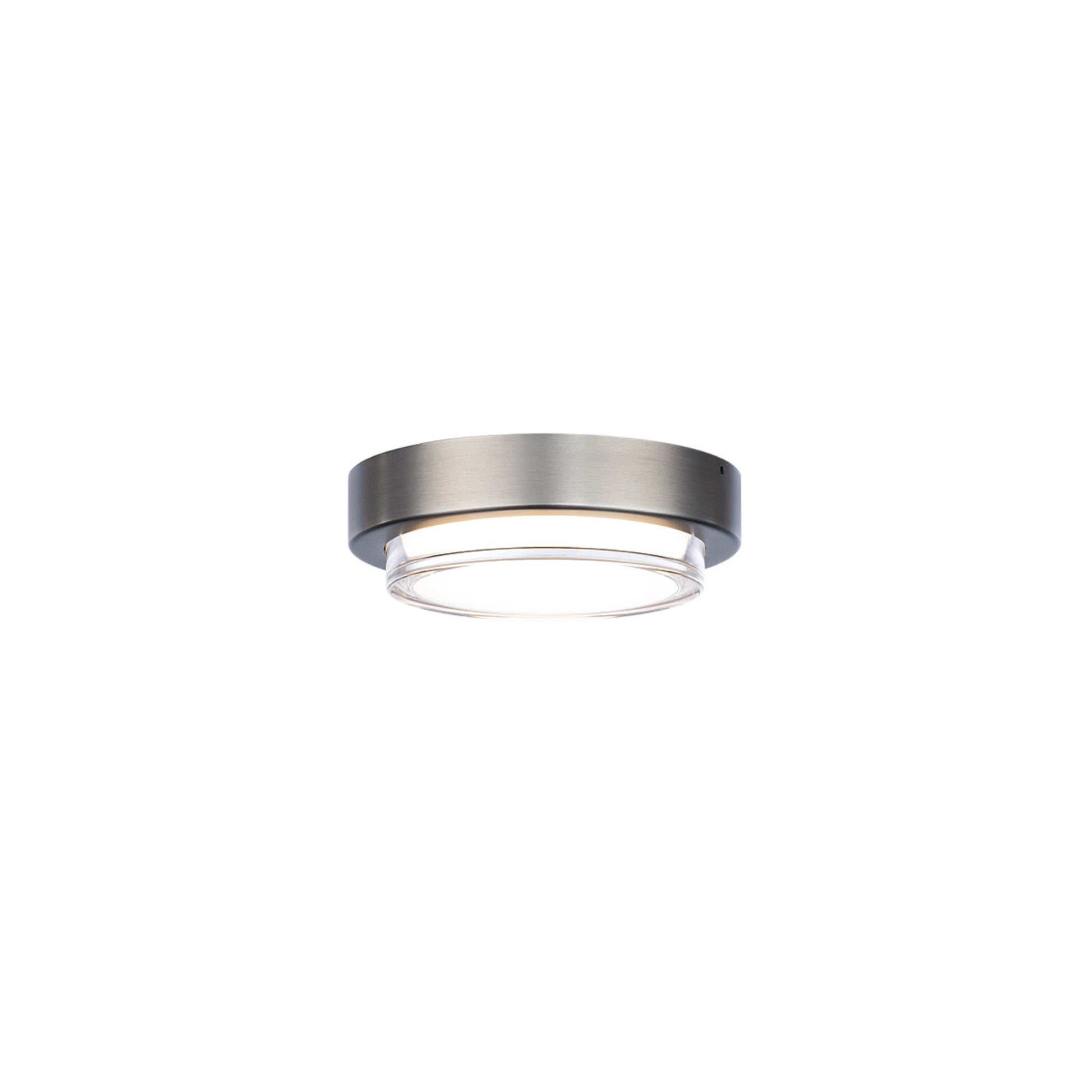 Kind 8" LED Flush Mount, 3500K, Brushed Nickel Finish - Bees Lighting