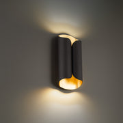Opus 14" LED Wall Sconce, Bronze & Gold Leaf Finish - Bees Lighting