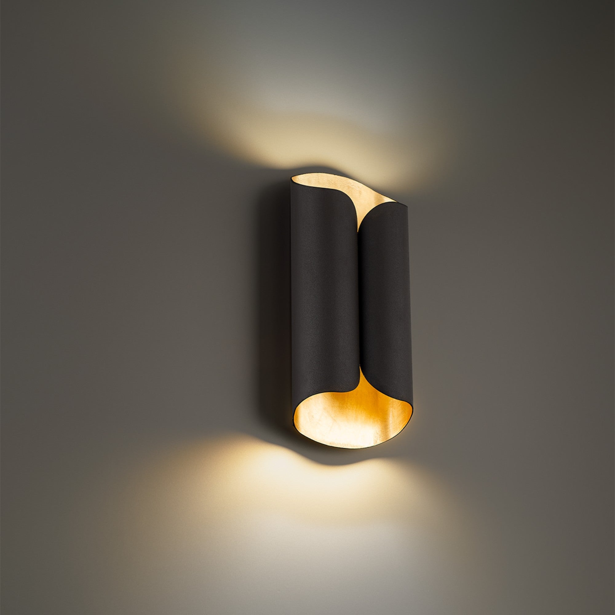 Opus 14" LED Wall Sconce, Bronze & Gold Leaf Finish - Bees Lighting