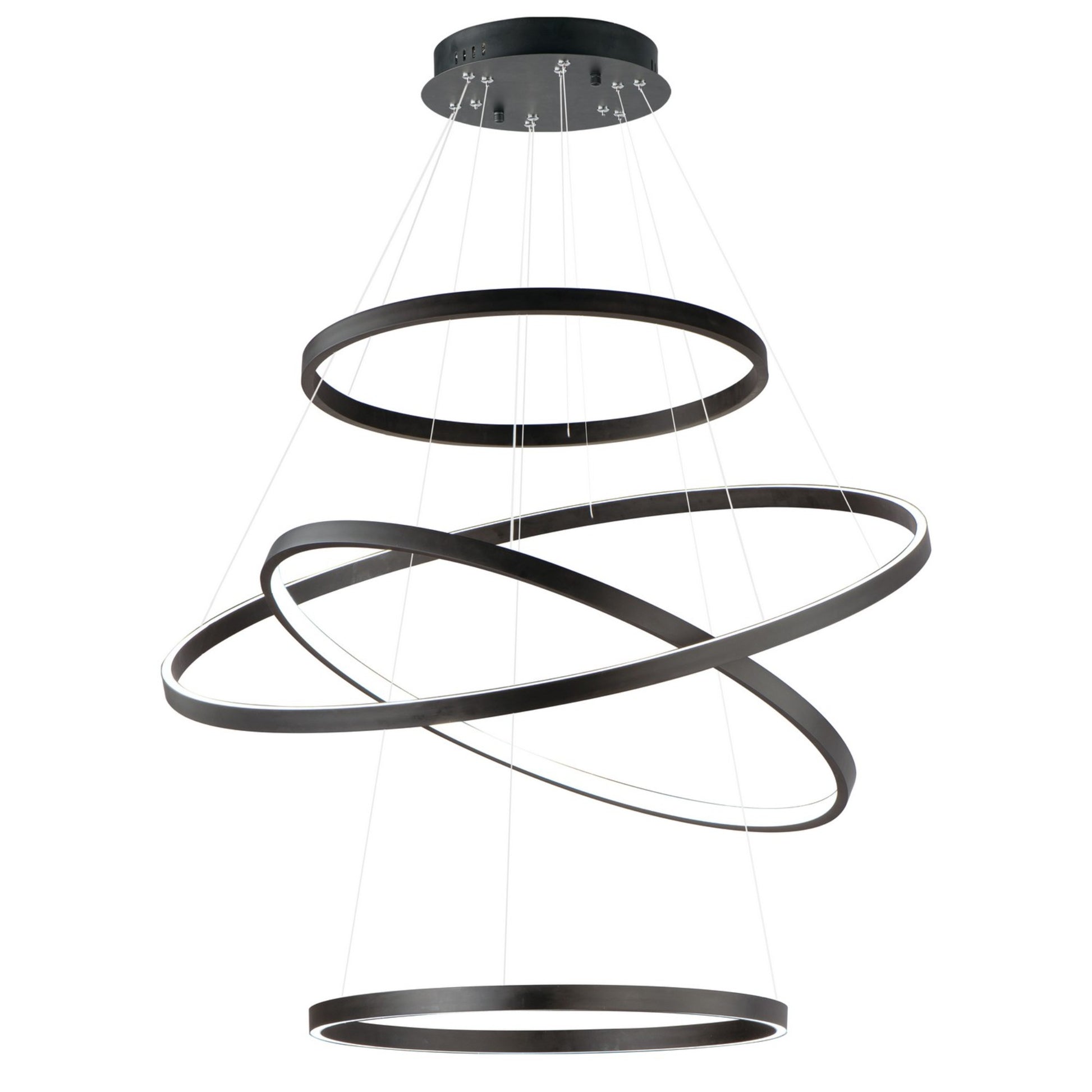 Groove WiZ 40" 4-Tier LED Pendant, Black Finish - Bees Lighting