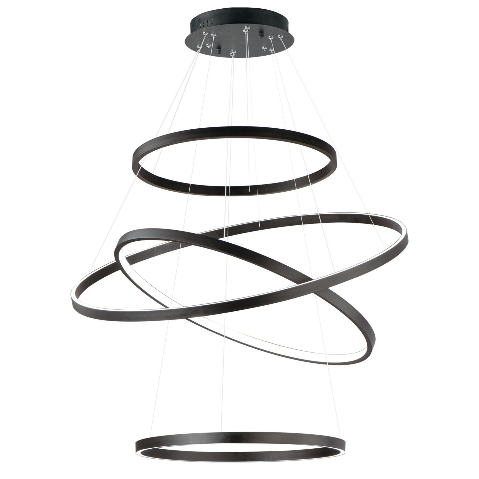 Groove WiZ 40" 4-Tier LED Pendant, Black Finish - Bees Lighting