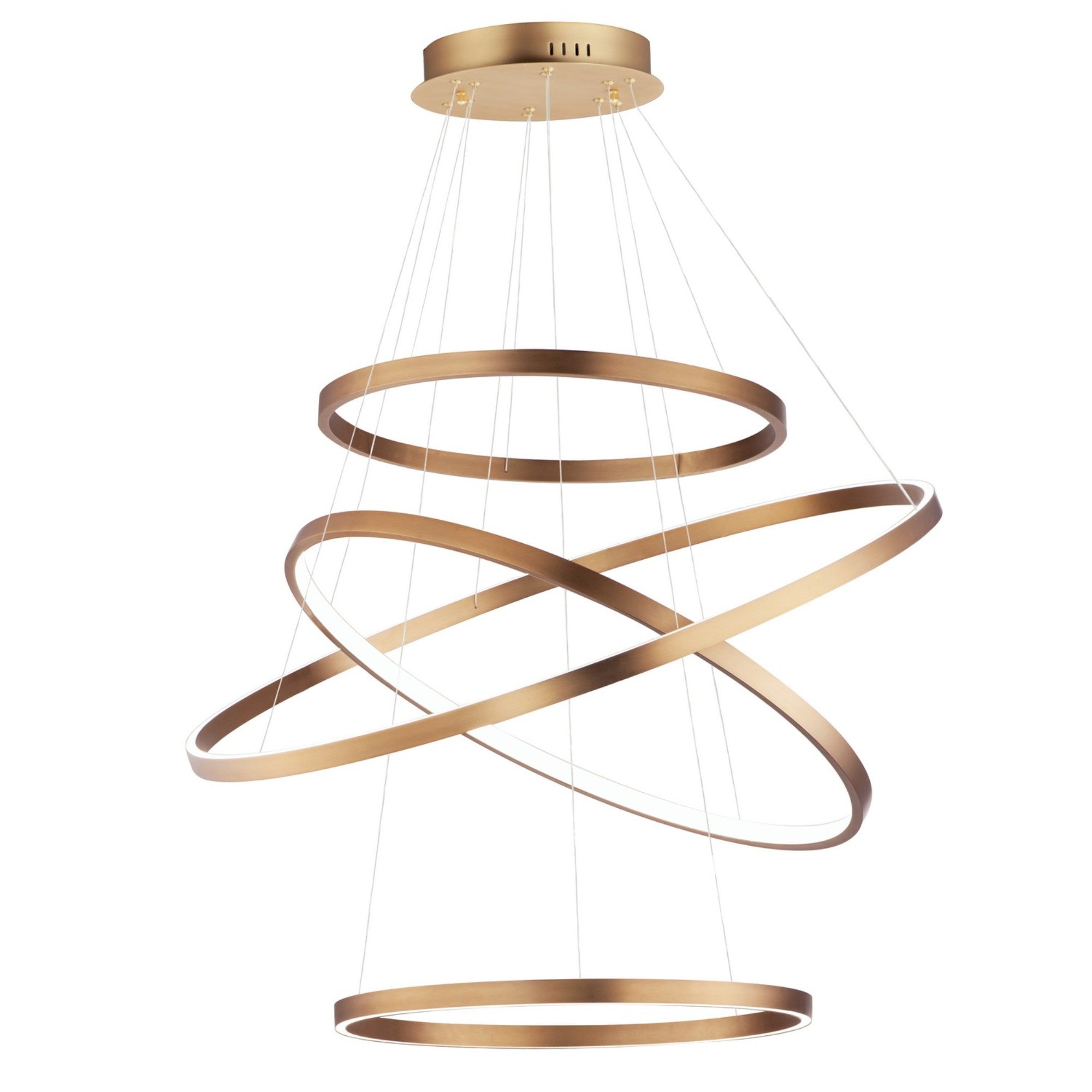 Groove WiZ 40" 4-Tier LED Pendant, Gold Finish - Bees Lighting