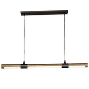 Rollo 40" Linear LED Pendant, Antique Pecan & Black Finish - Bees Lighting