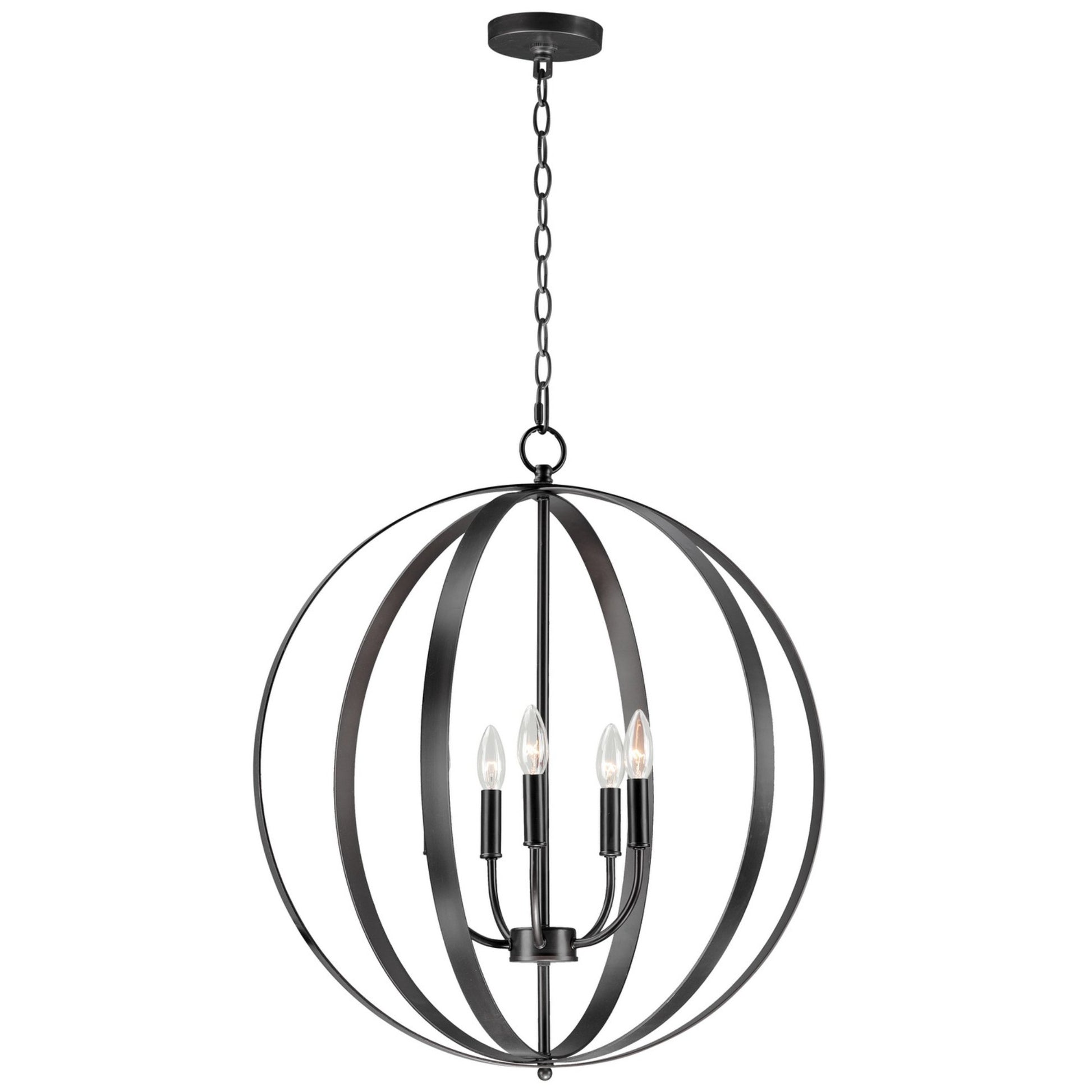 Provident 27" 5-Light Chandelier, Black Finish - Bees Lighting