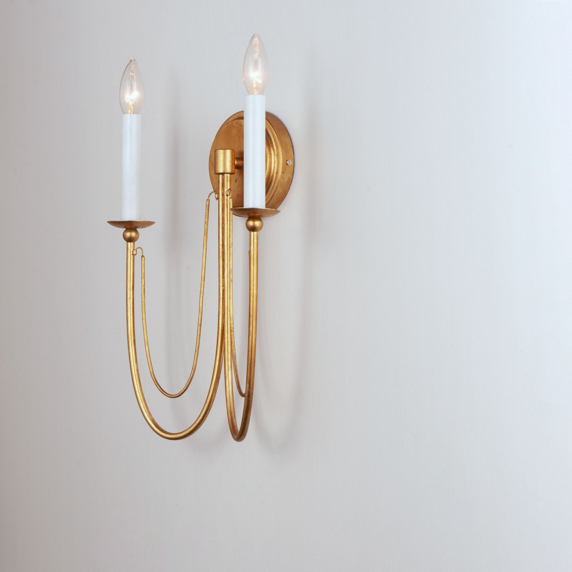 Plumette 16" 2-Light Wall Sconce, Gold Leaf Finish - Bees Lighting