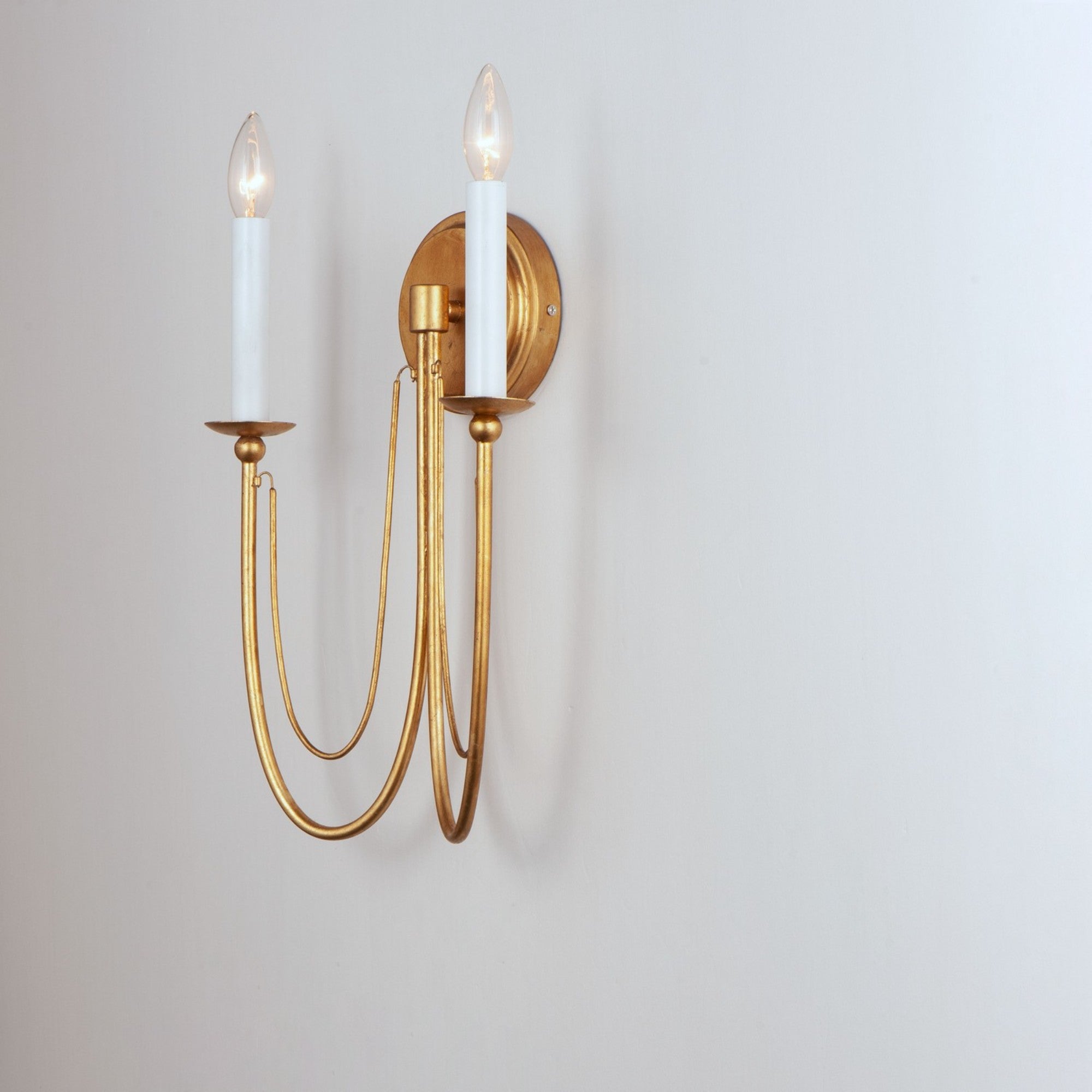 Plumette 16" 2-Light Wall Sconce, Gold Leaf Finish - Bees Lighting