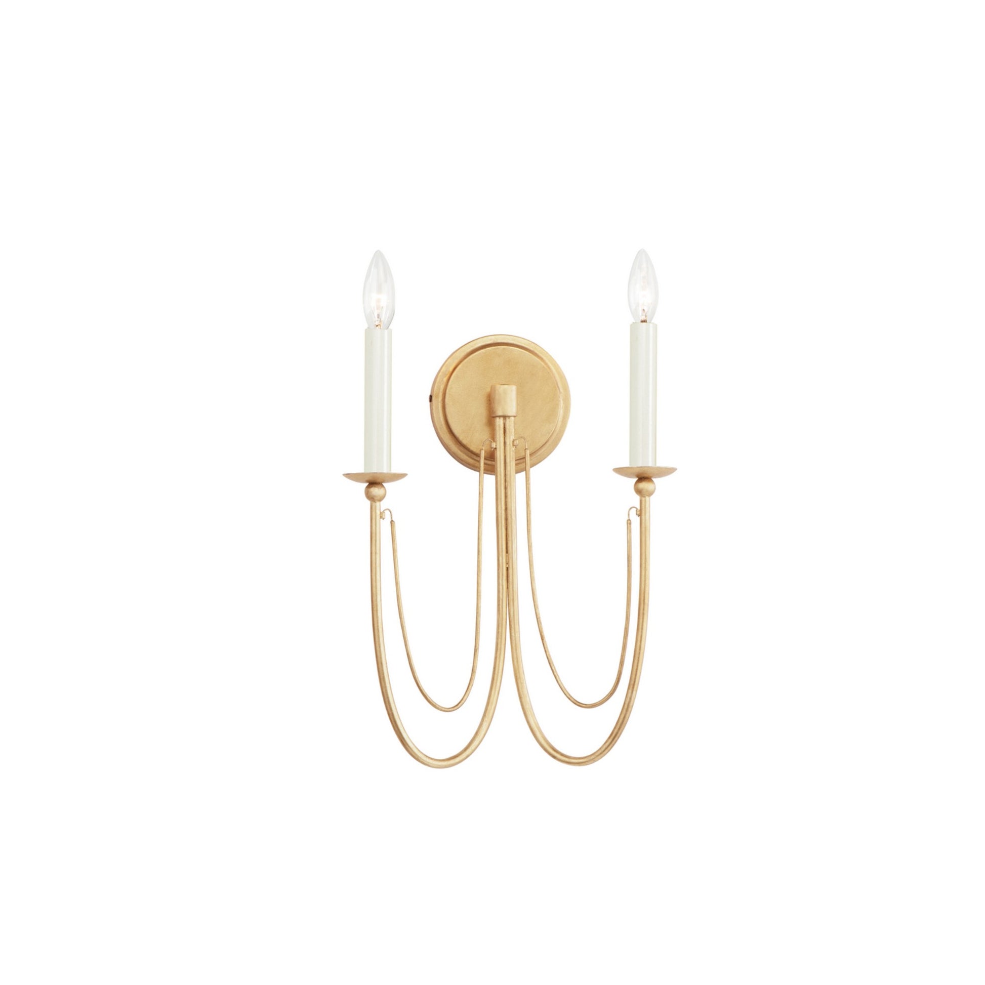 Plumette 16" 2-Light Wall Sconce, Gold Leaf Finish - Bees Lighting