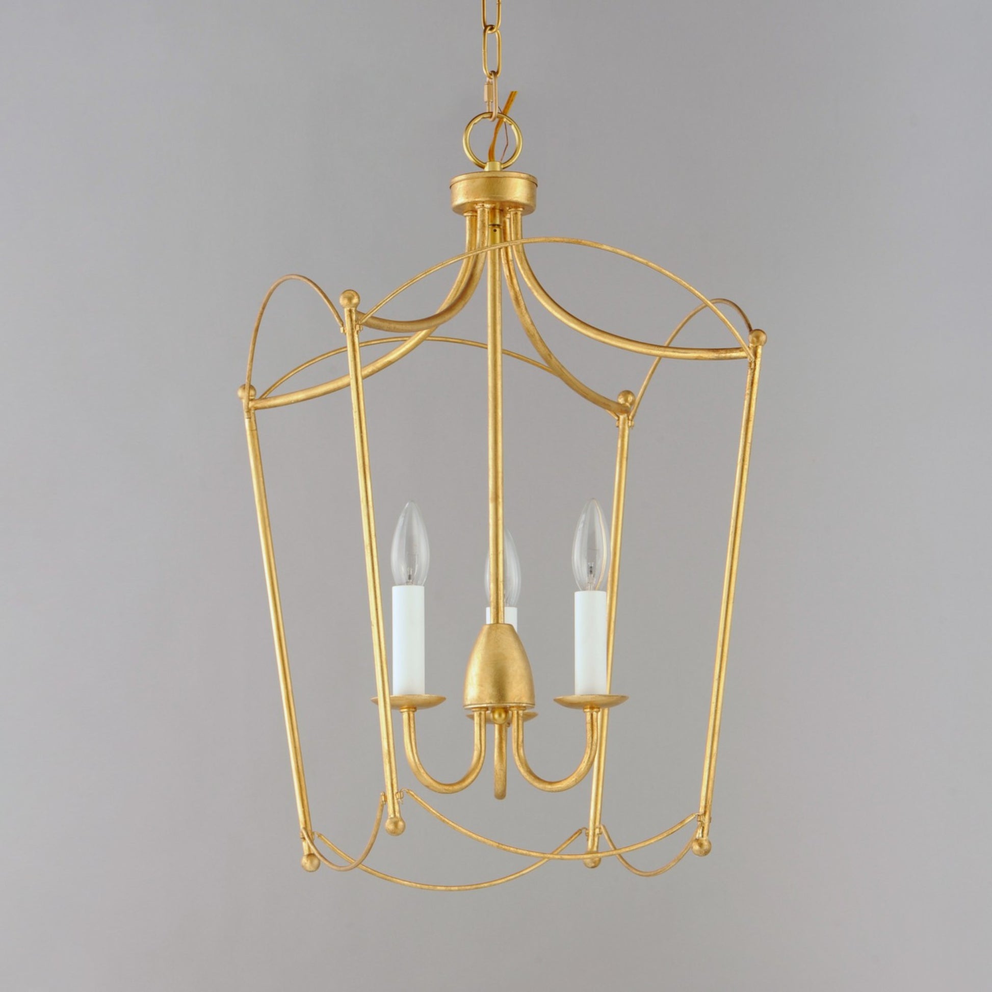 Plumette 25" 3-Light Pendant, Gold Leaf Finish - Bees Lighting