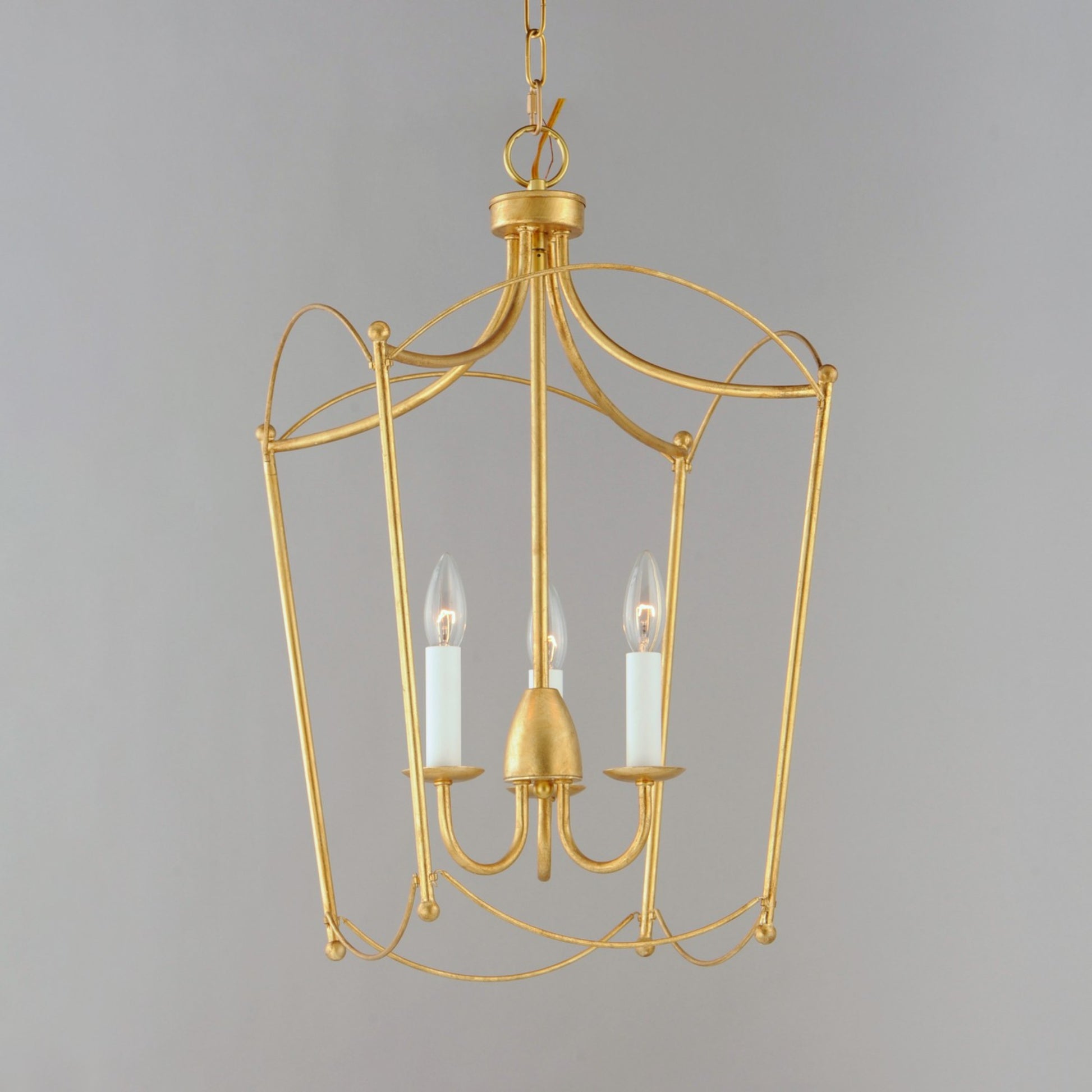 Plumette 25" 3-Light Pendant, Gold Leaf Finish - Bees Lighting