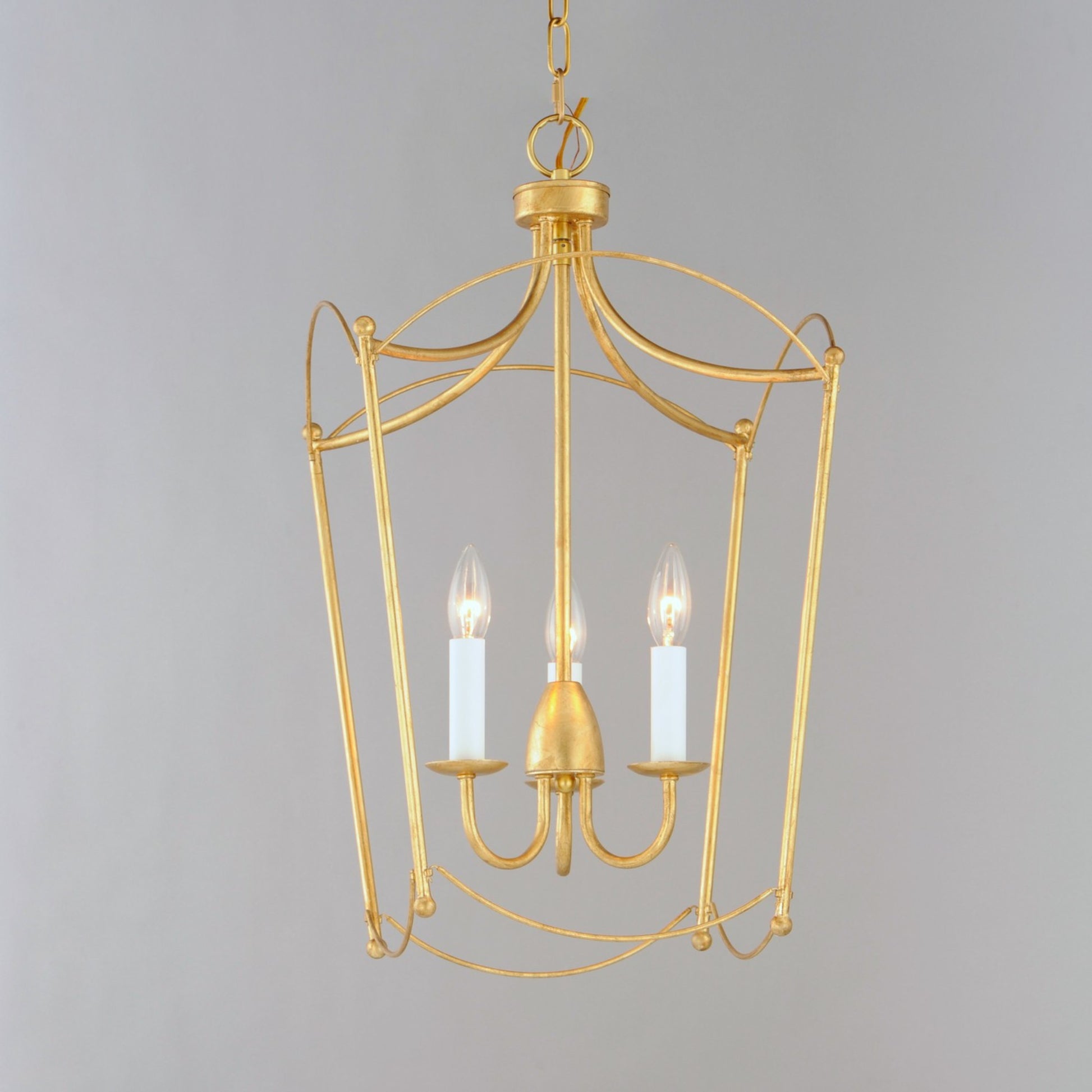Plumette 25" 3-Light Pendant, Gold Leaf Finish - Bees Lighting